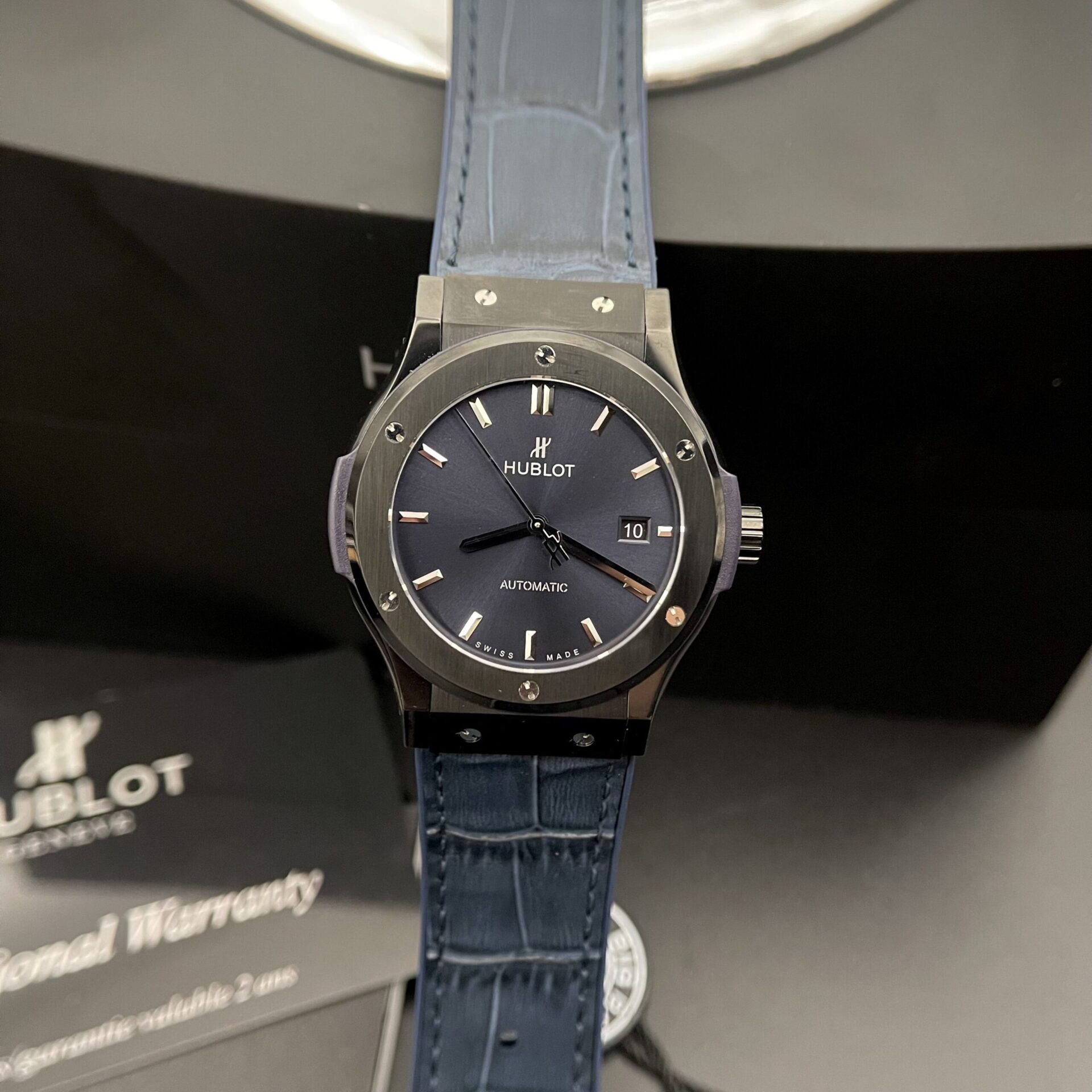 Hublot Replica 1:1 Watch Classic Fusion Blue Dial Black Case HB Factory 42mm