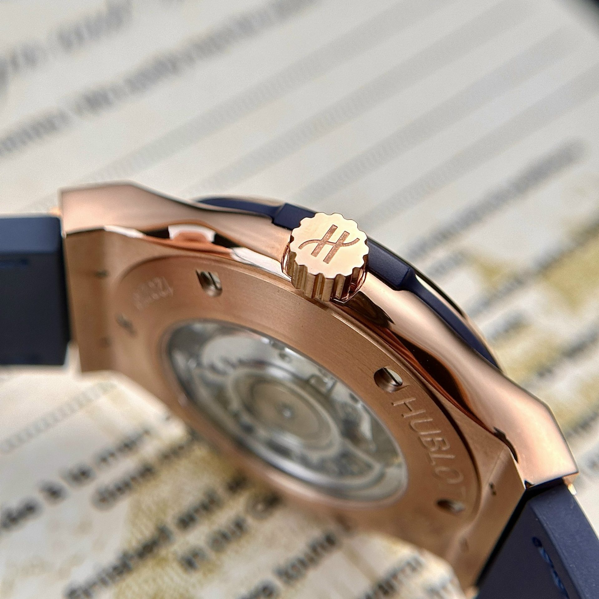 Hublot Replica 1:1 Watch Classic Fusion King Gold Blue Dial JJF Factory 42mm