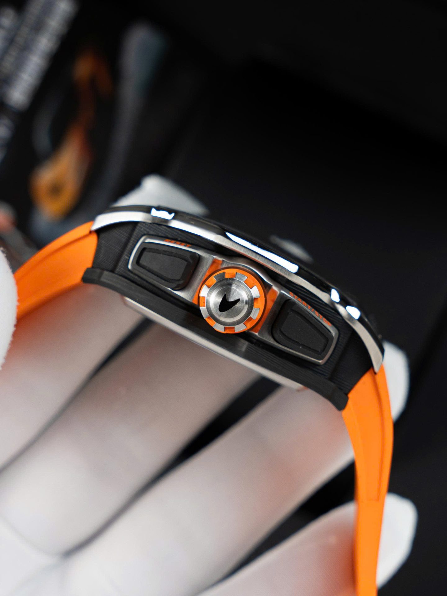 Richard Mille RM65-01 Replica Watches Orange Rubber Strap 44.5×49.9mm