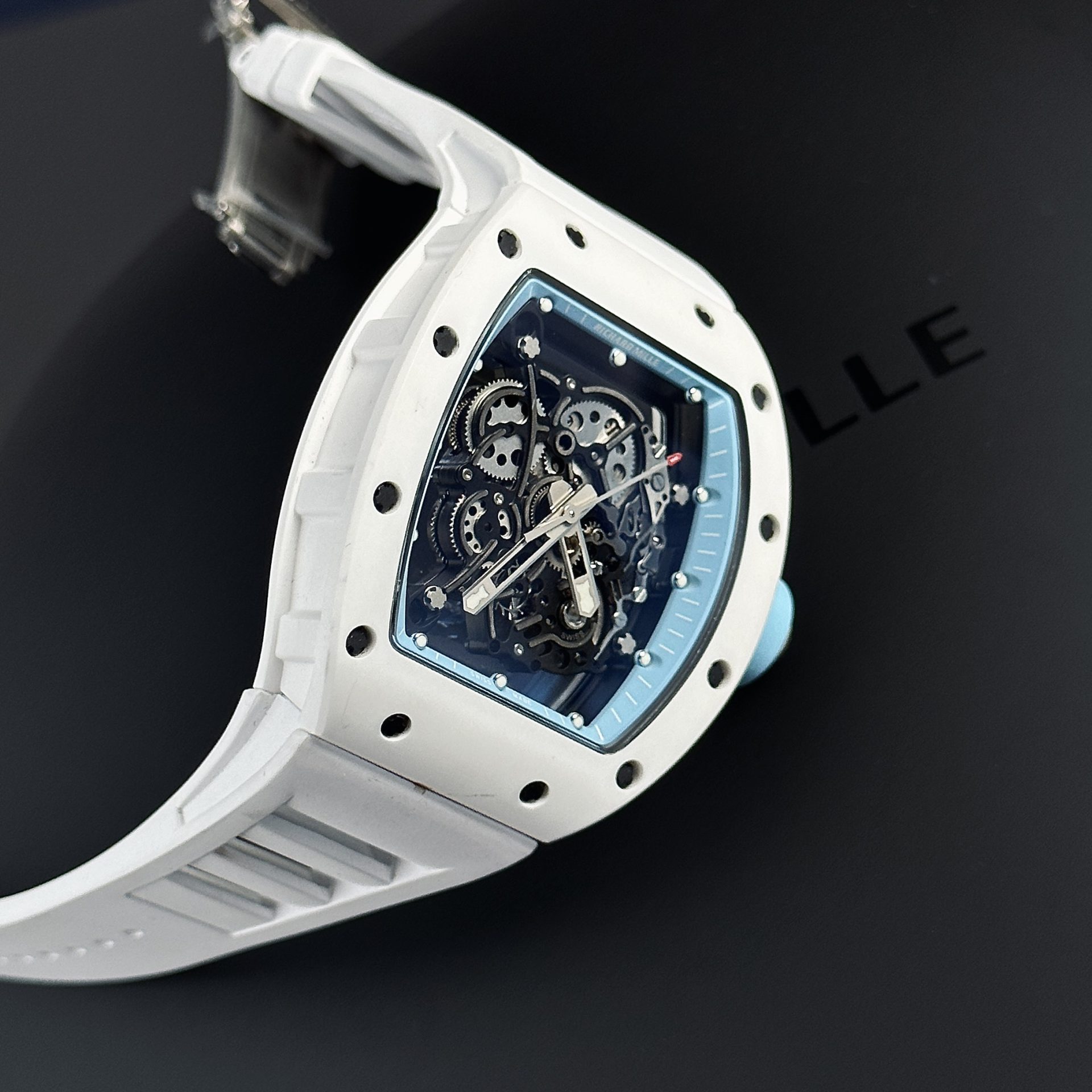 Richard Mille Replica 1:1 Watch RM055 Ceramic Bubba Wasson Blue Factory BBR 45mm