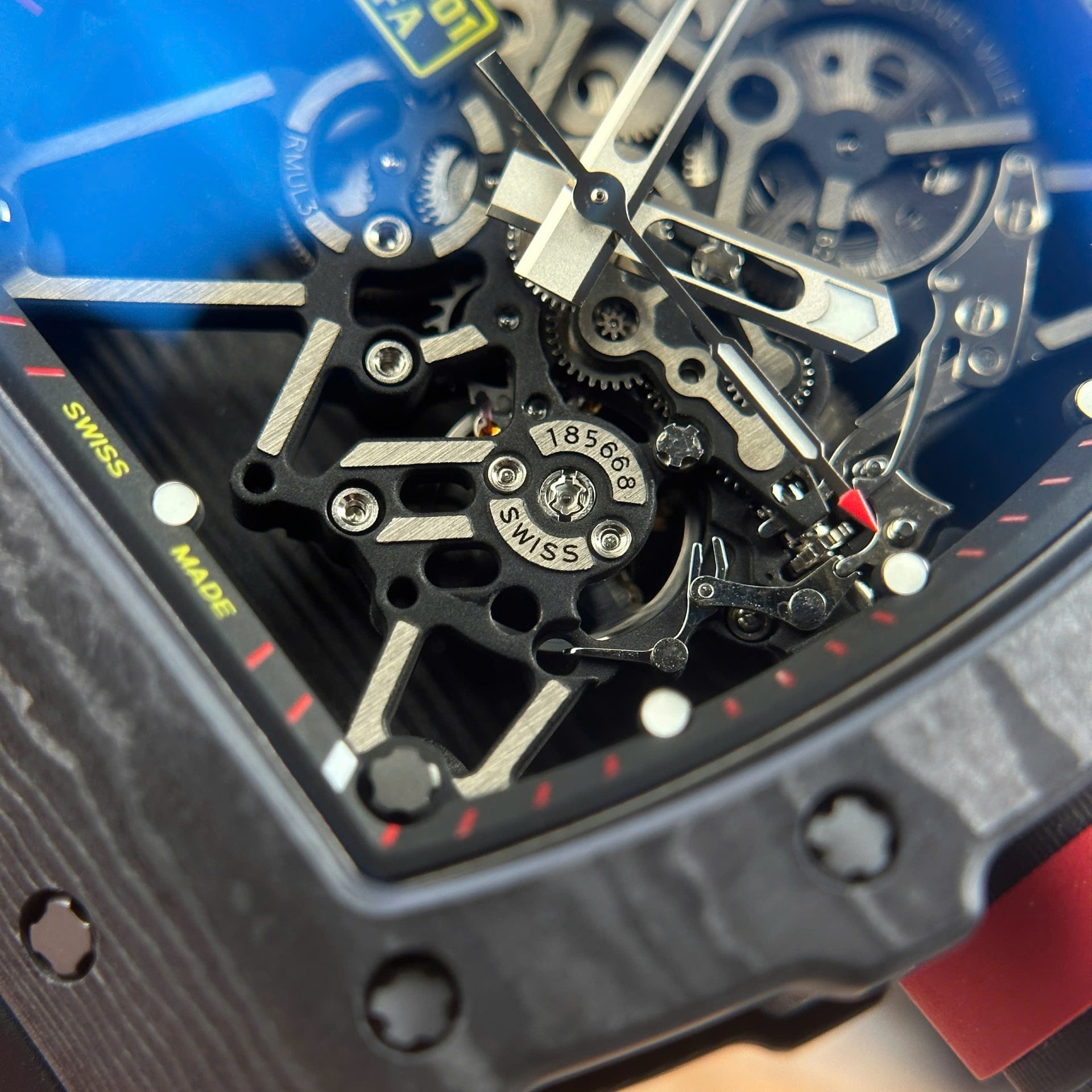 Richard Mille RM35-01 Rafael Nadal Carbon NTPT Replica Watches Black Rubber Strap ZF Factory 49,9x43mm