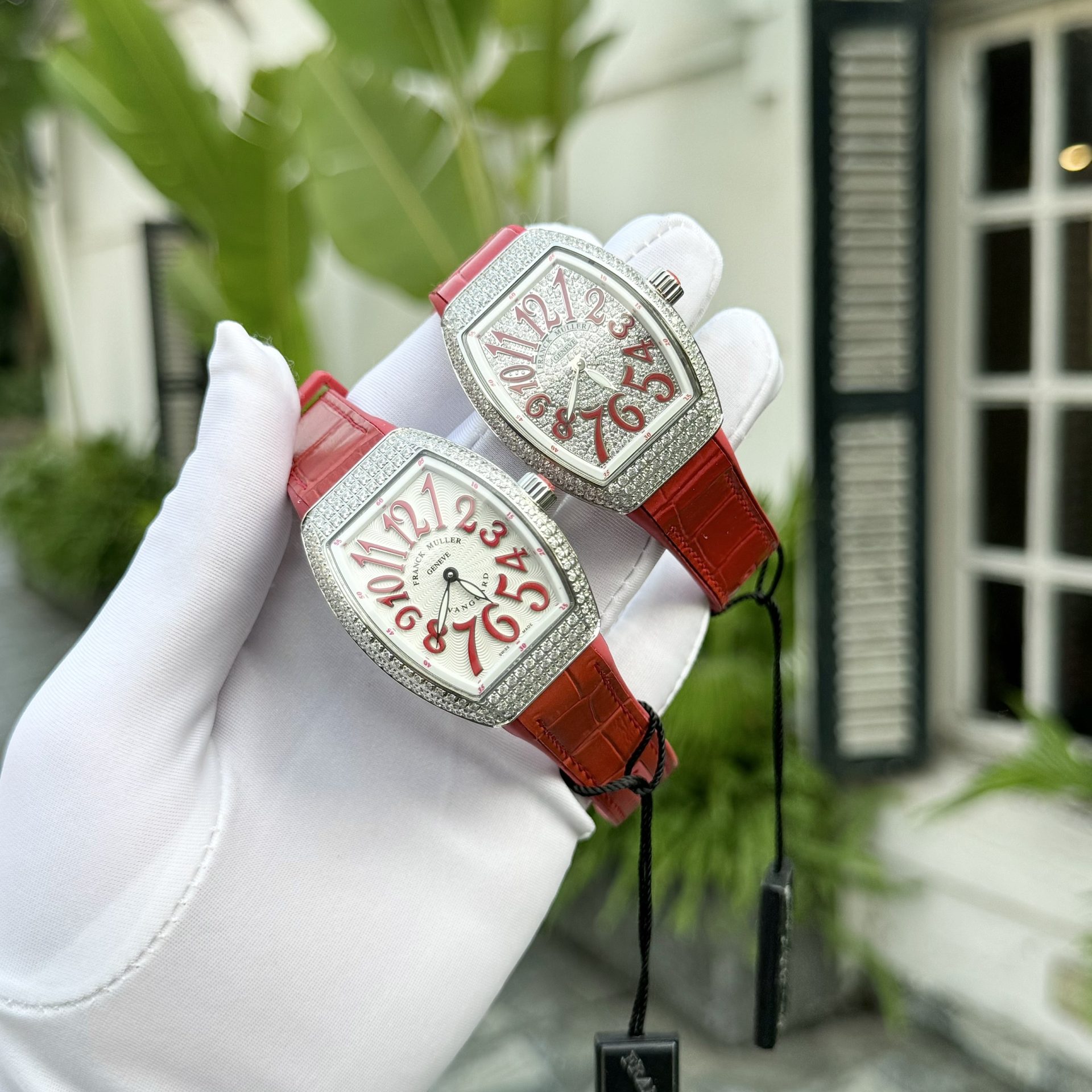 Franck Muller Replica 1:1 Watch V32 with Full Stone Red Dial ABF Factory 32x40mm