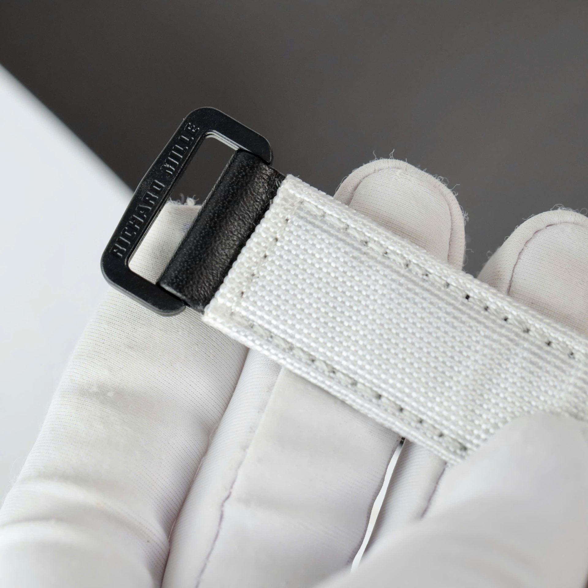 Richard Mille Best Copies Watch RM88 Smiley White Ceramic Fabic Nato Strap 42mm
