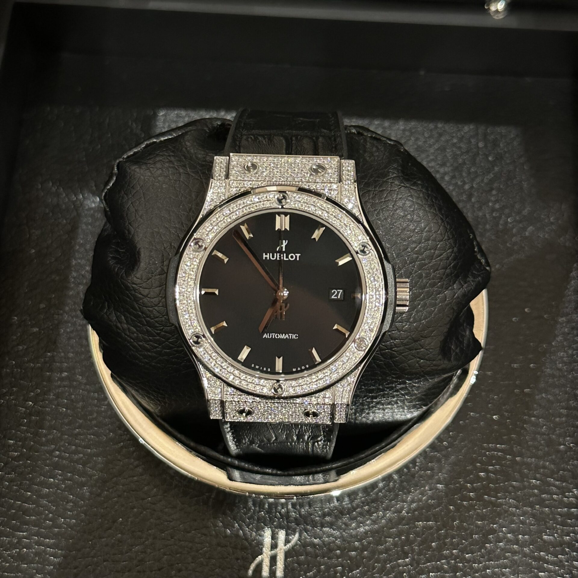 Hublot Replica 1:1 Watch Classic Fusion Full Black Moissanite Diamond 42mm