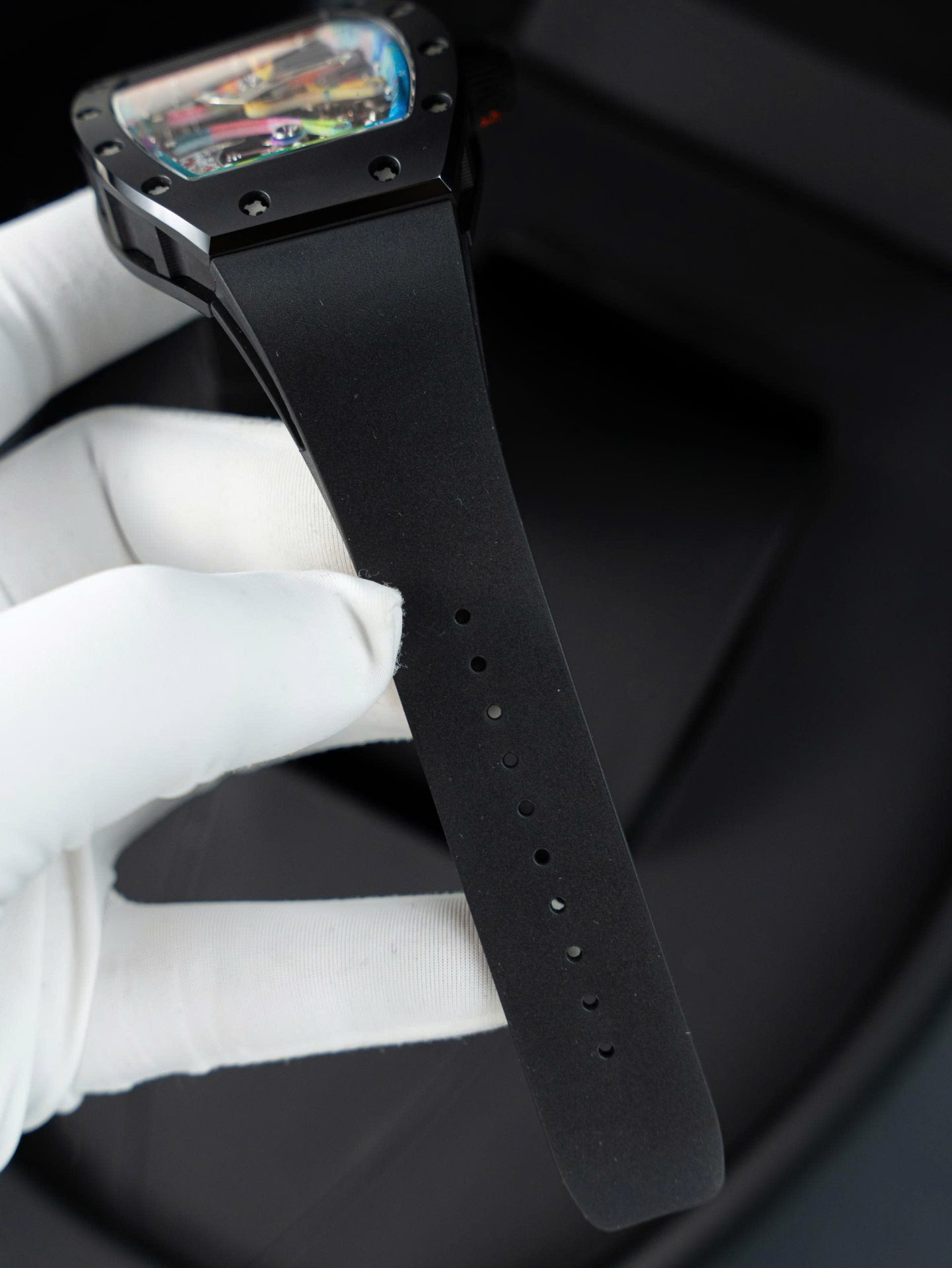 Richard Mille RM68-01 Cyril Kongo Imitation Watches Black Ceramic Rubber Strap 45mm