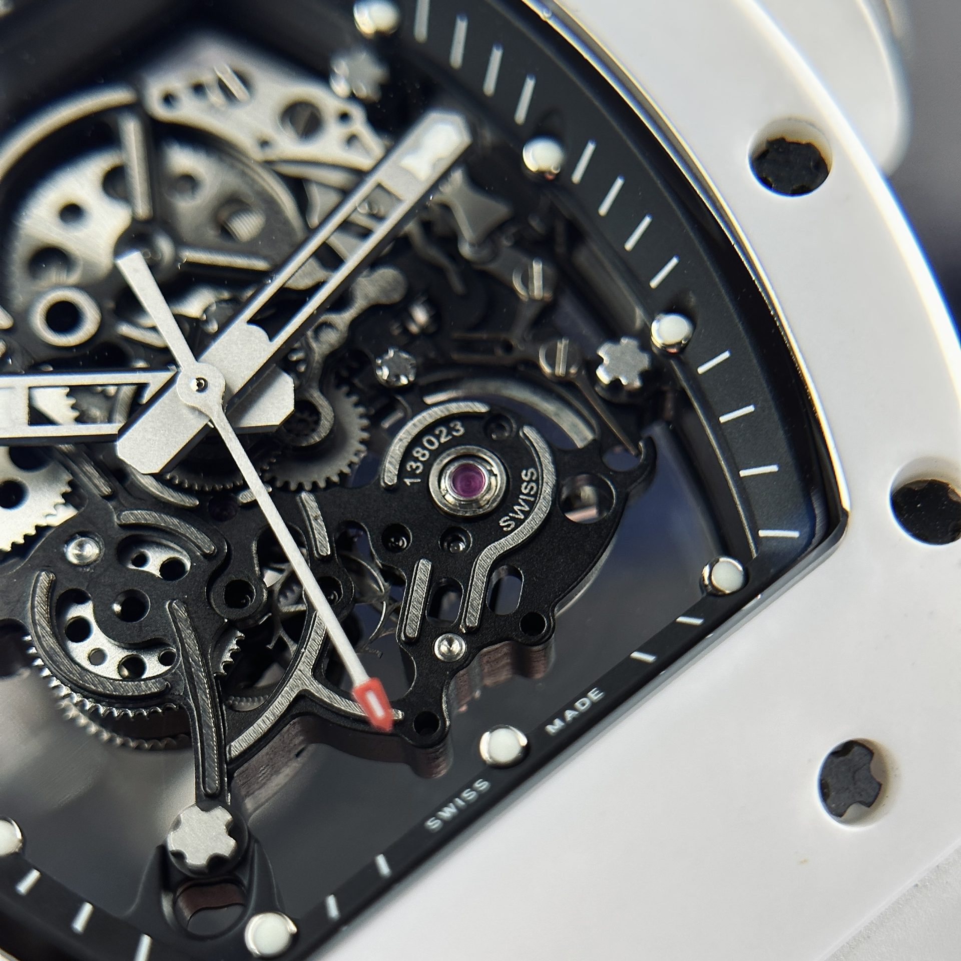 Richard Mille Rep 1:1 Watch RM055 Ceramic Bubba Watson White Factory BBR 45mm