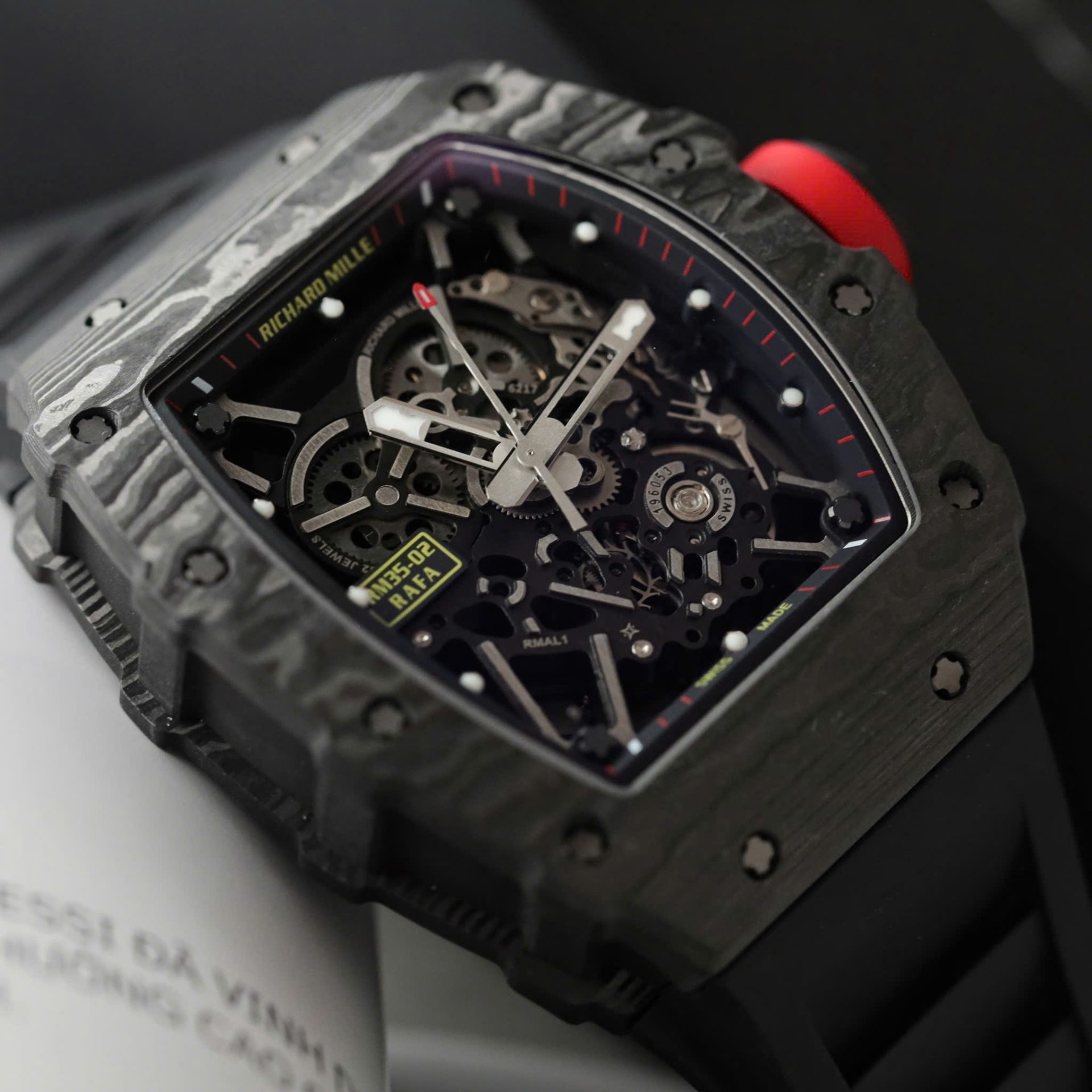Richard Mille Rm35-02 Black Copies Watches Carbon Super Light ZF Factoy 44mm