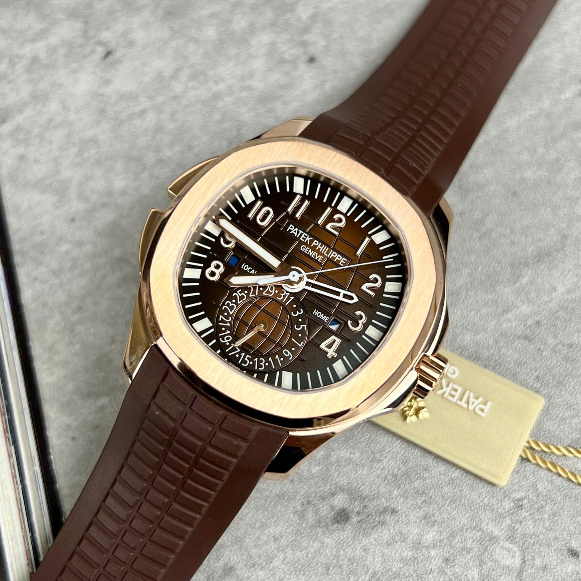 Patek Philippe Aquanaut 5164 Brown Dial Custom 18K Gold Wrapped 40.8mm