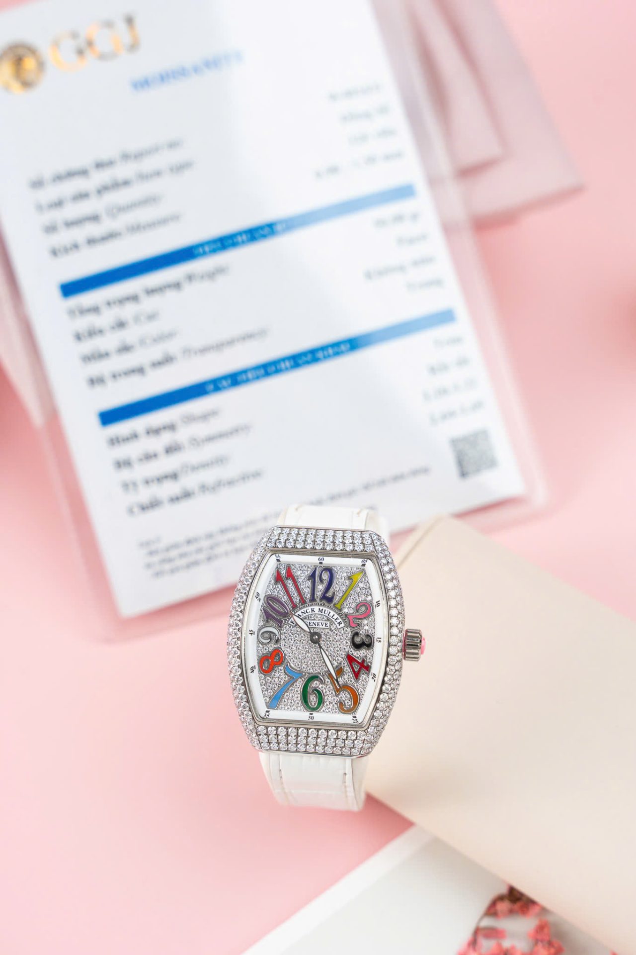 Franck Muller V32 Copies Watches Custom Diamonds Moissanite Hong Kong 36mm