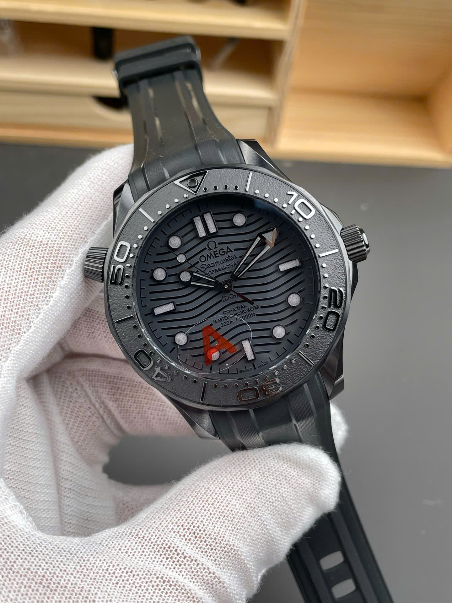 Omega Seamaster Diver 300M Black Black Ceramic Luxury Fake Watches VS Factory Men s 42mm