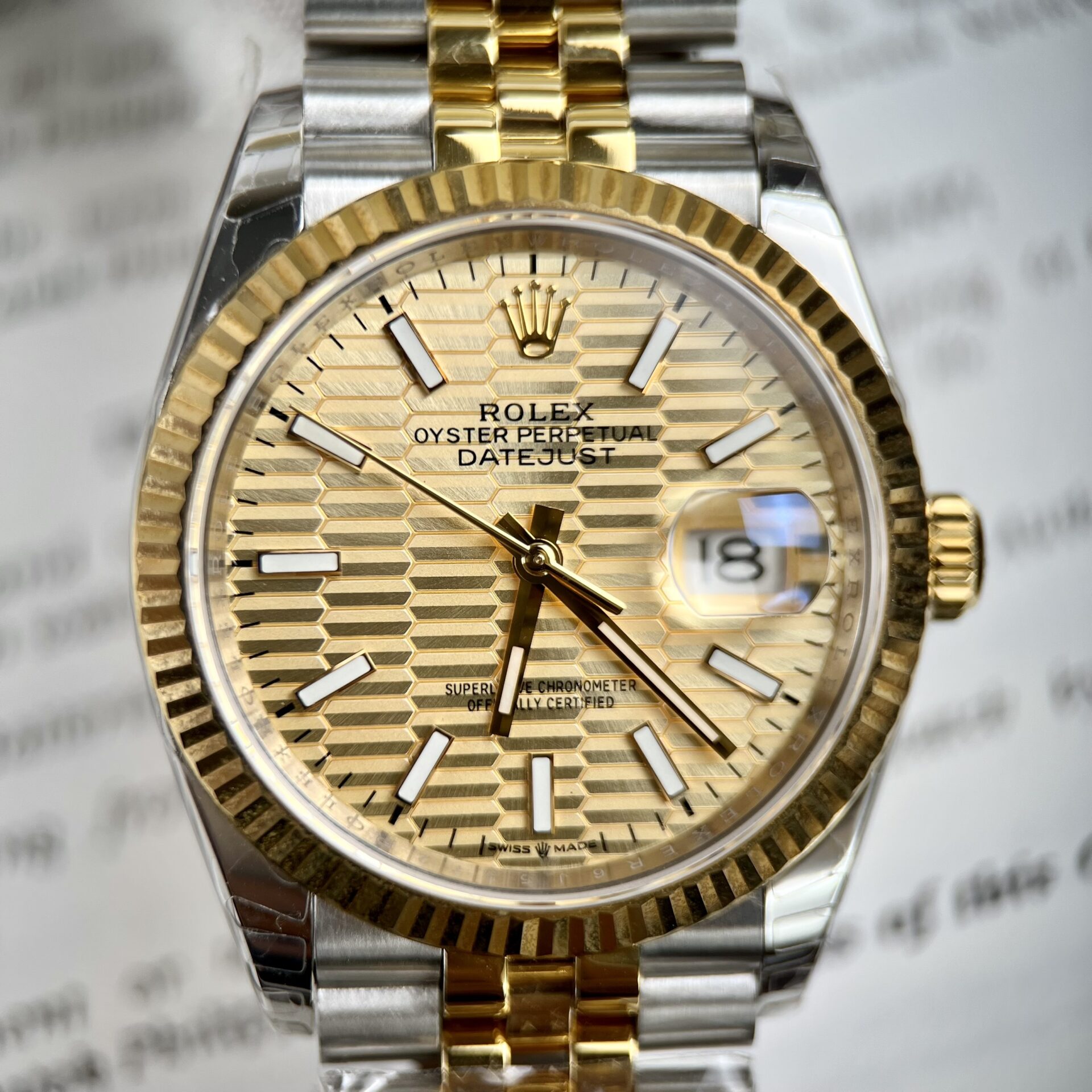 Rolex Datejust Yellow Dial High Quality Replica EW Factory 41mm