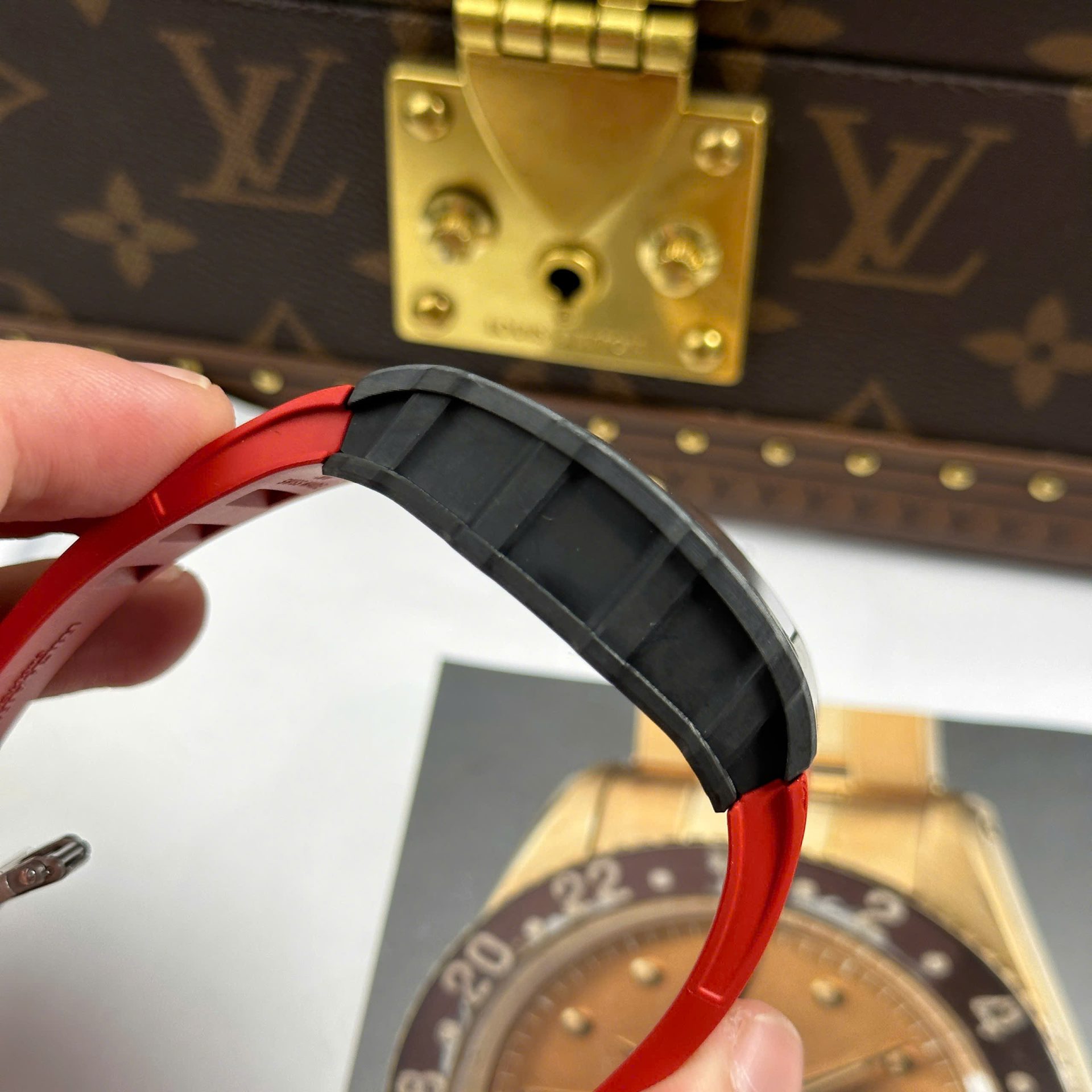 Richard Mille RM35-01 Rafael Nadal Carbon NTPT Copies Watches Red Rubber Strap ZF Factory 49,9x43mm