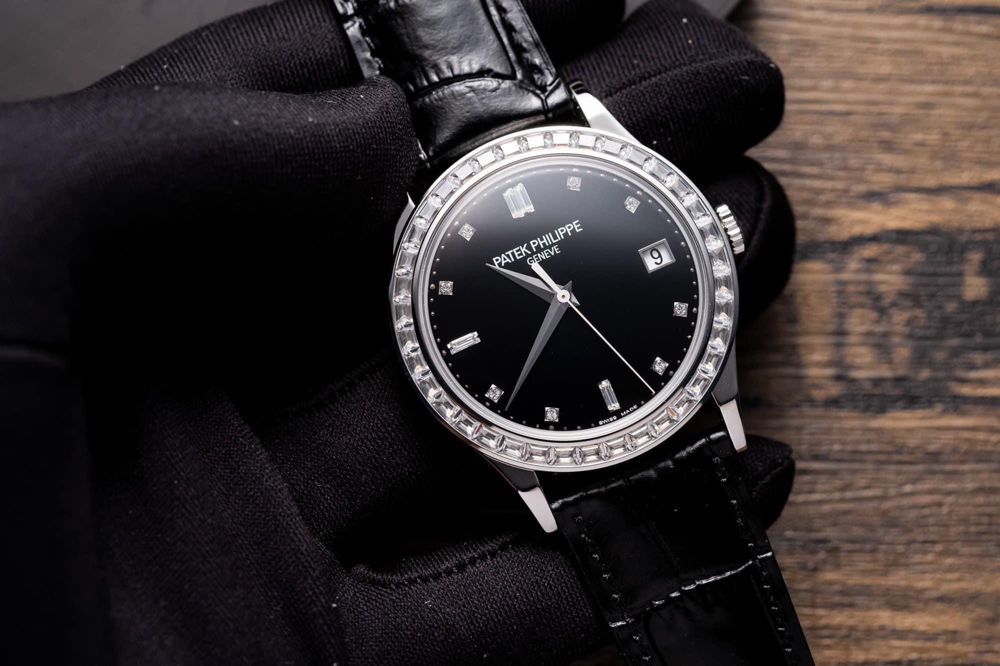 Patek Philippe Calatrava 5298P Replica 1:1 Watch Black With Stone Bezel 38mm