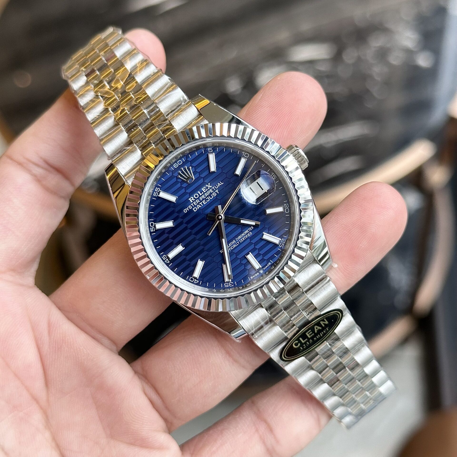 Rolex DateJust 126334 Replica 1:1 Watch Fold Blue Dial Clean 41mm