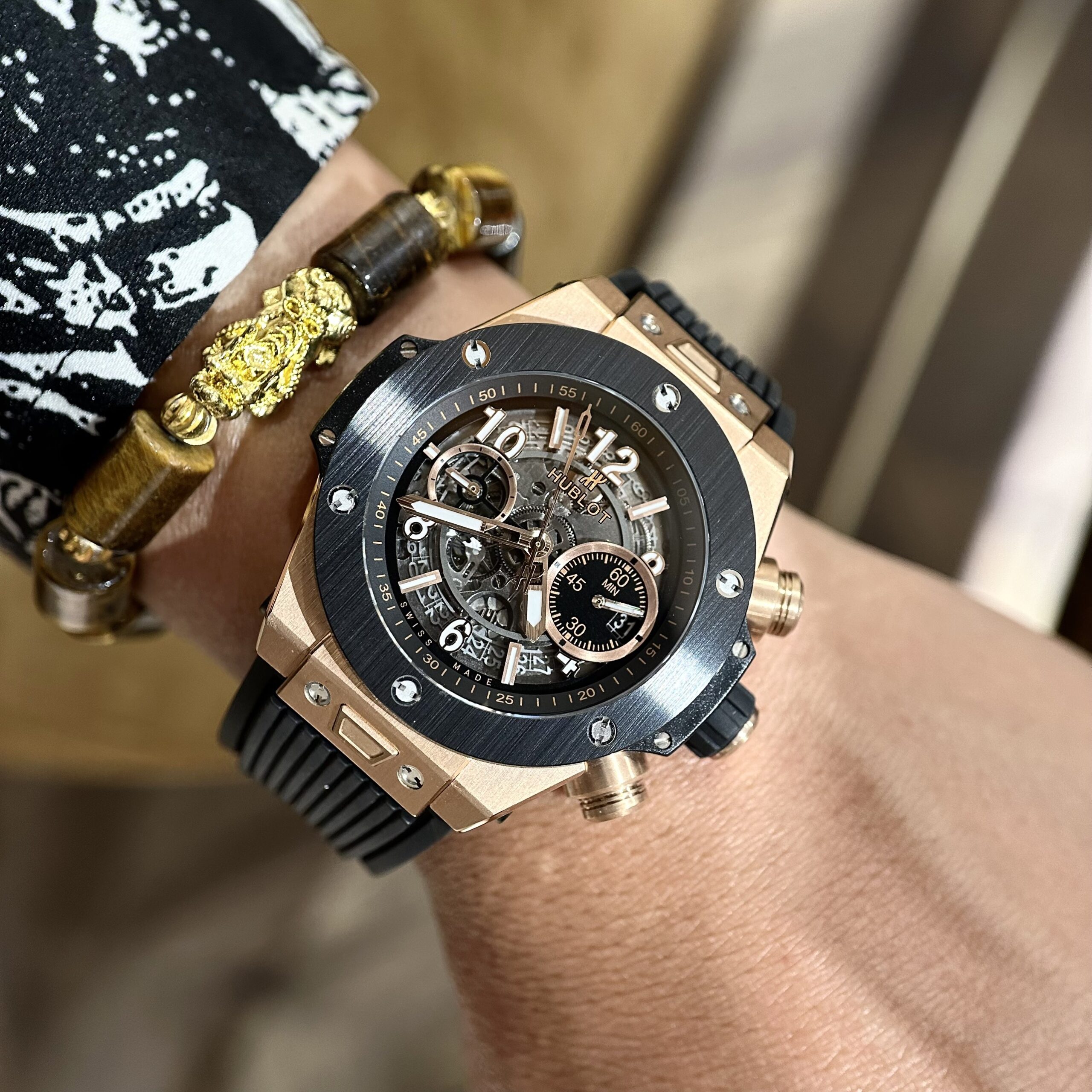 Hublot Replica 1:1 Watch Big Bang Unico King Gold Demi Black BBF Factory 44mm