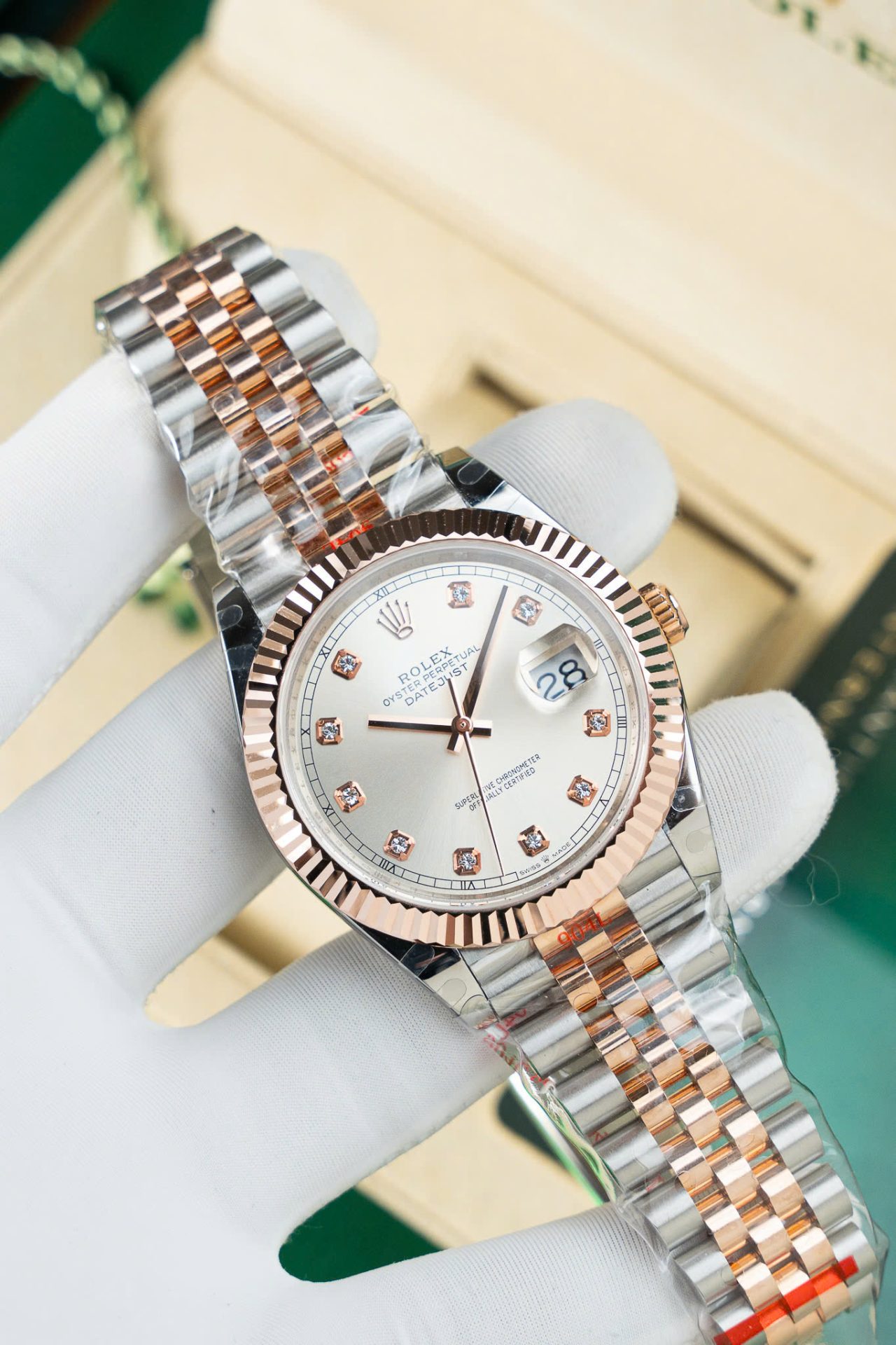 Rolex Copies Watch DateJust 126331 Dial Sundust Custom Gold Wrapped GM Factory 41mm