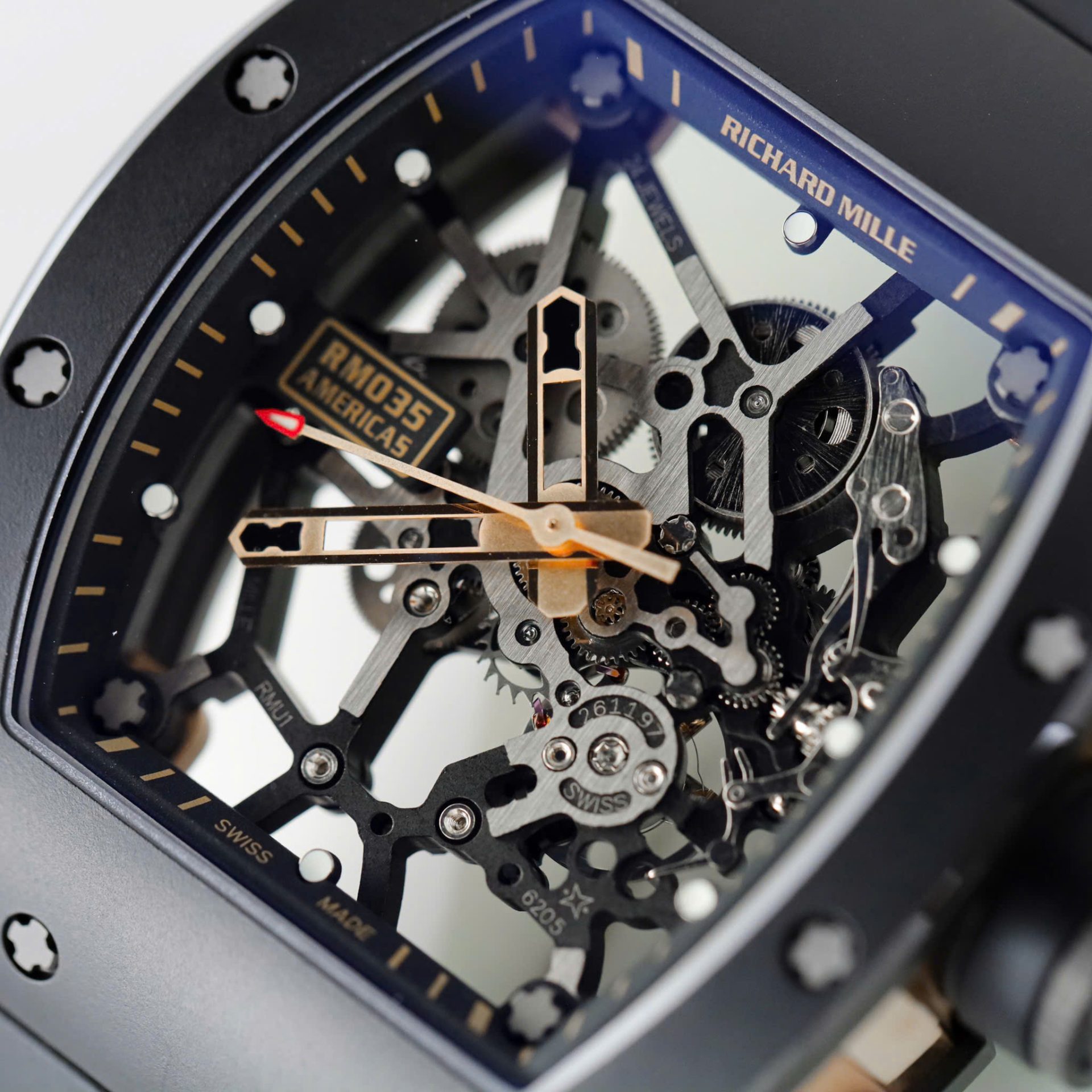 Richard Mille RM035 Americas Toro Clone Watches Black Ceramic Rubber Strap ZF Factory 40x48mm