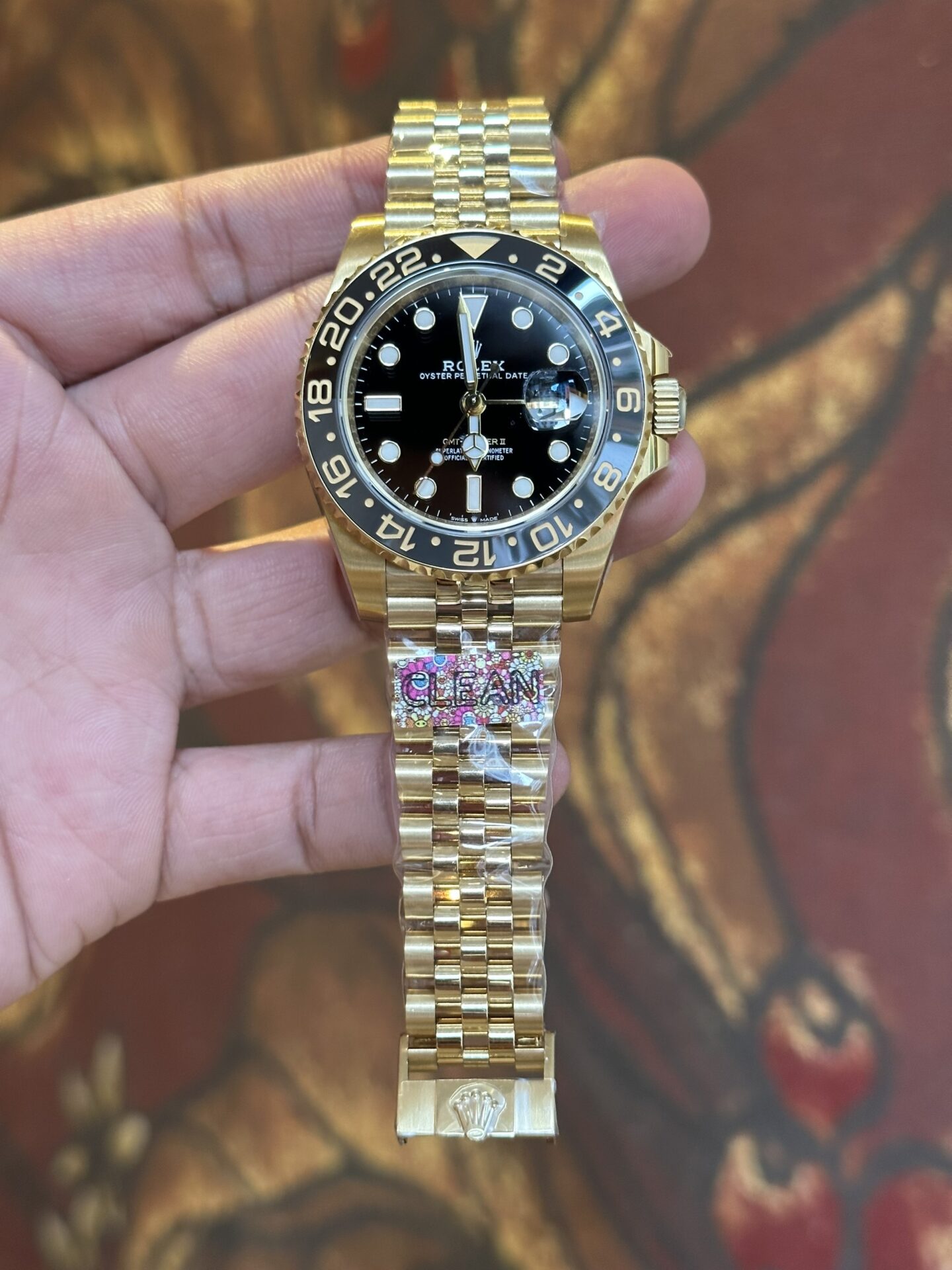 Rolex Replica 1:1 Watch GMT-Master II 126718GRNR Gold Plated Factory Clean 40mm