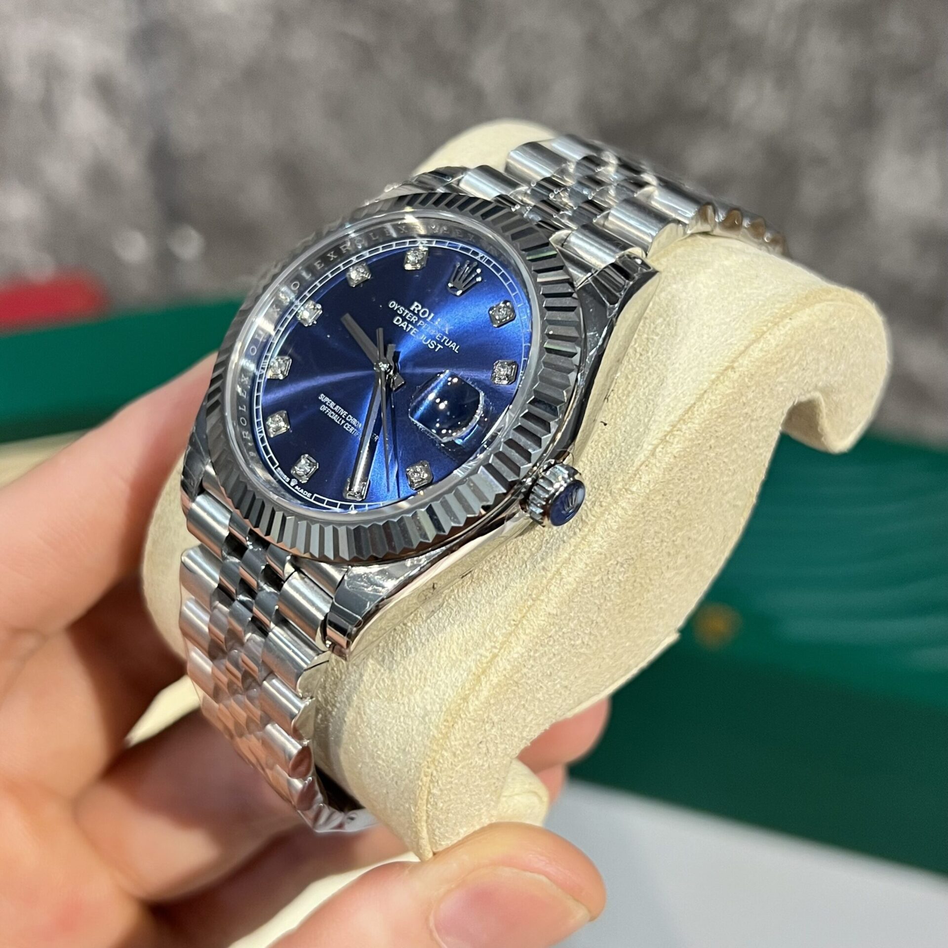 Rolex DateJust Blue Dial Jubilee Strap Rep 11 Watch EW Factory 41mm