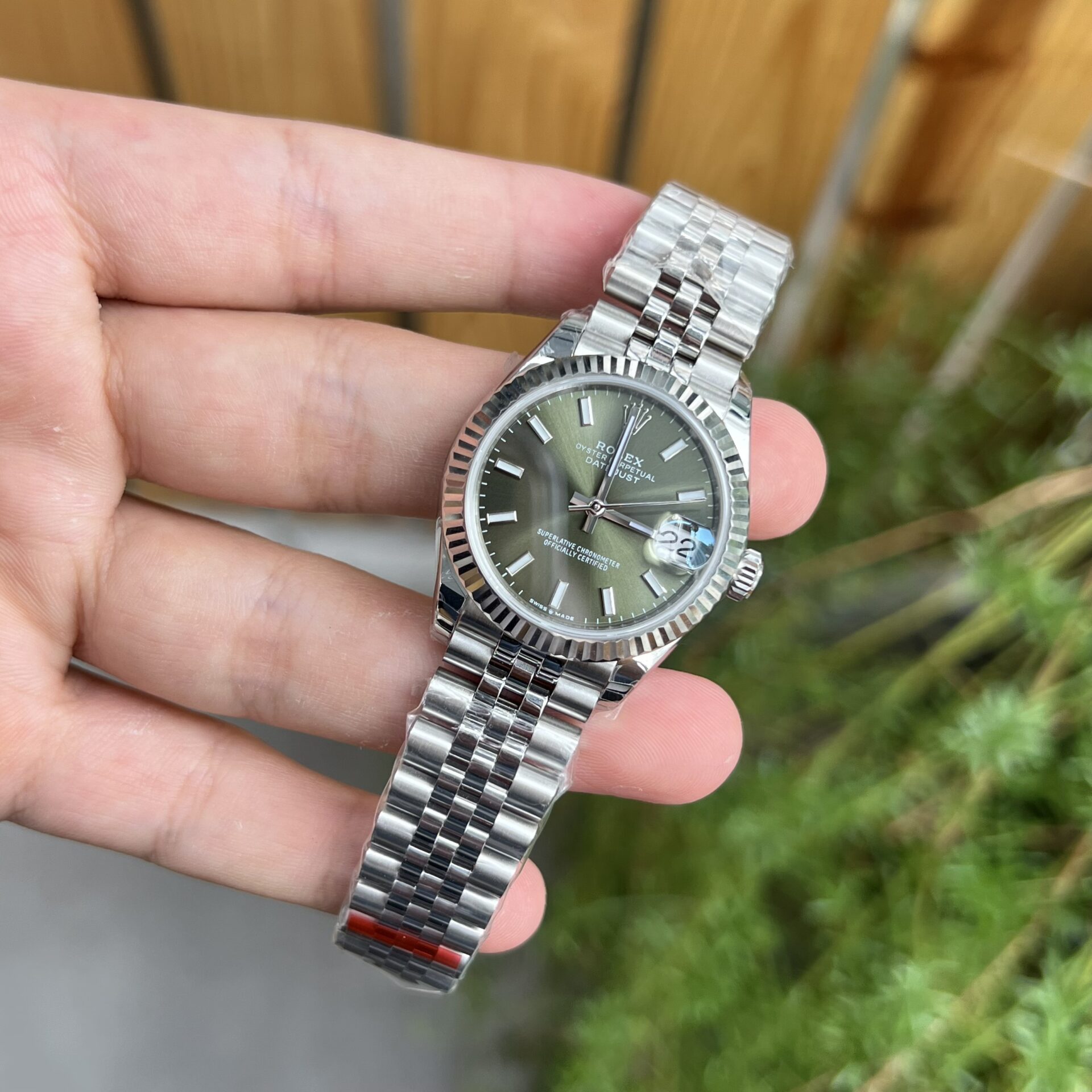 Rolex DateJust Women Green Dial Jubilee Strap Super Fake 1:1 EW 31mm