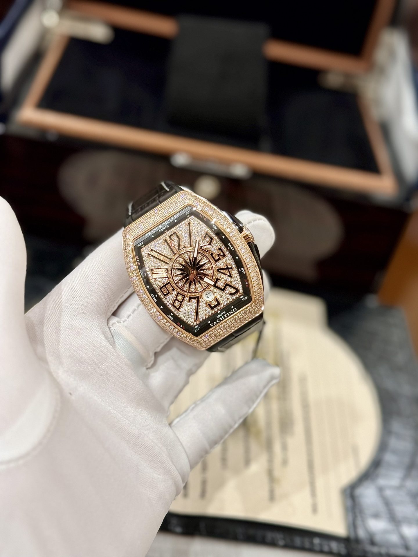 Franck Muller Vanguard Yachting V45 SC DT Black Strap Best Replica Watch Factory ABF 45mm