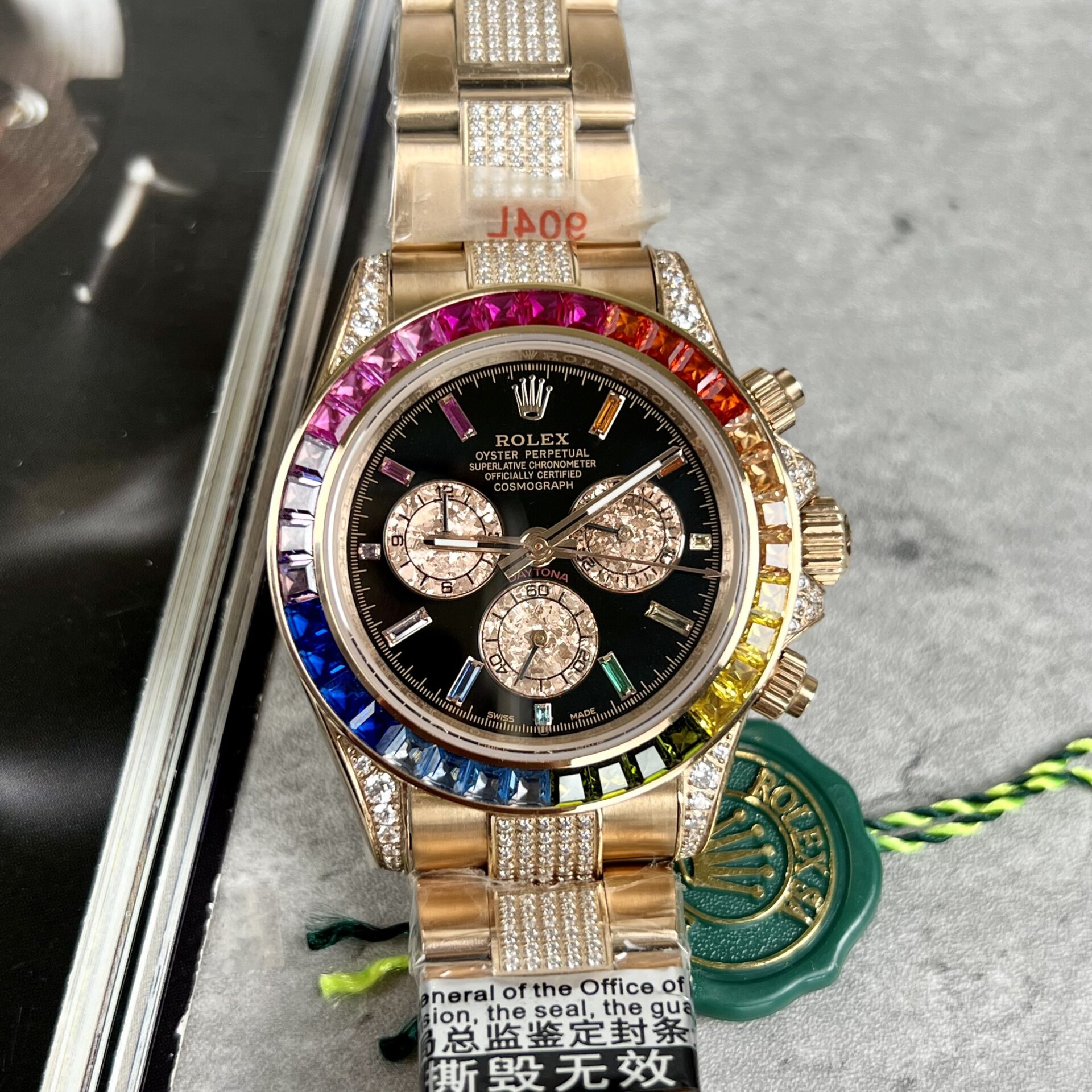 Rolex Replica 11 Watch Daytona Rainbow Rose Gold Plated  40mm
