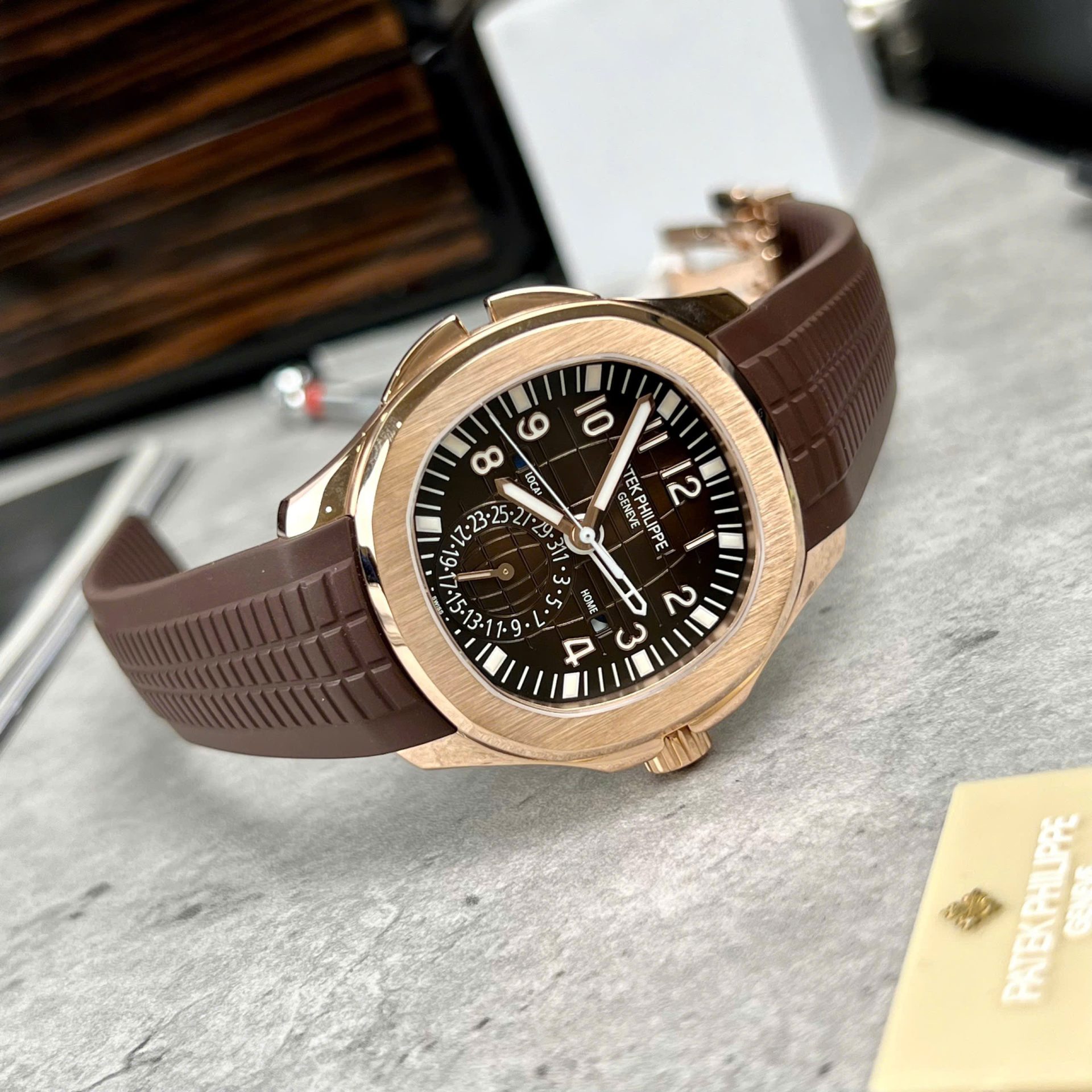 Patek Philippe Aquanaut 5164 Brown Dial Custom 18K Gold Wrapped 40.8mm