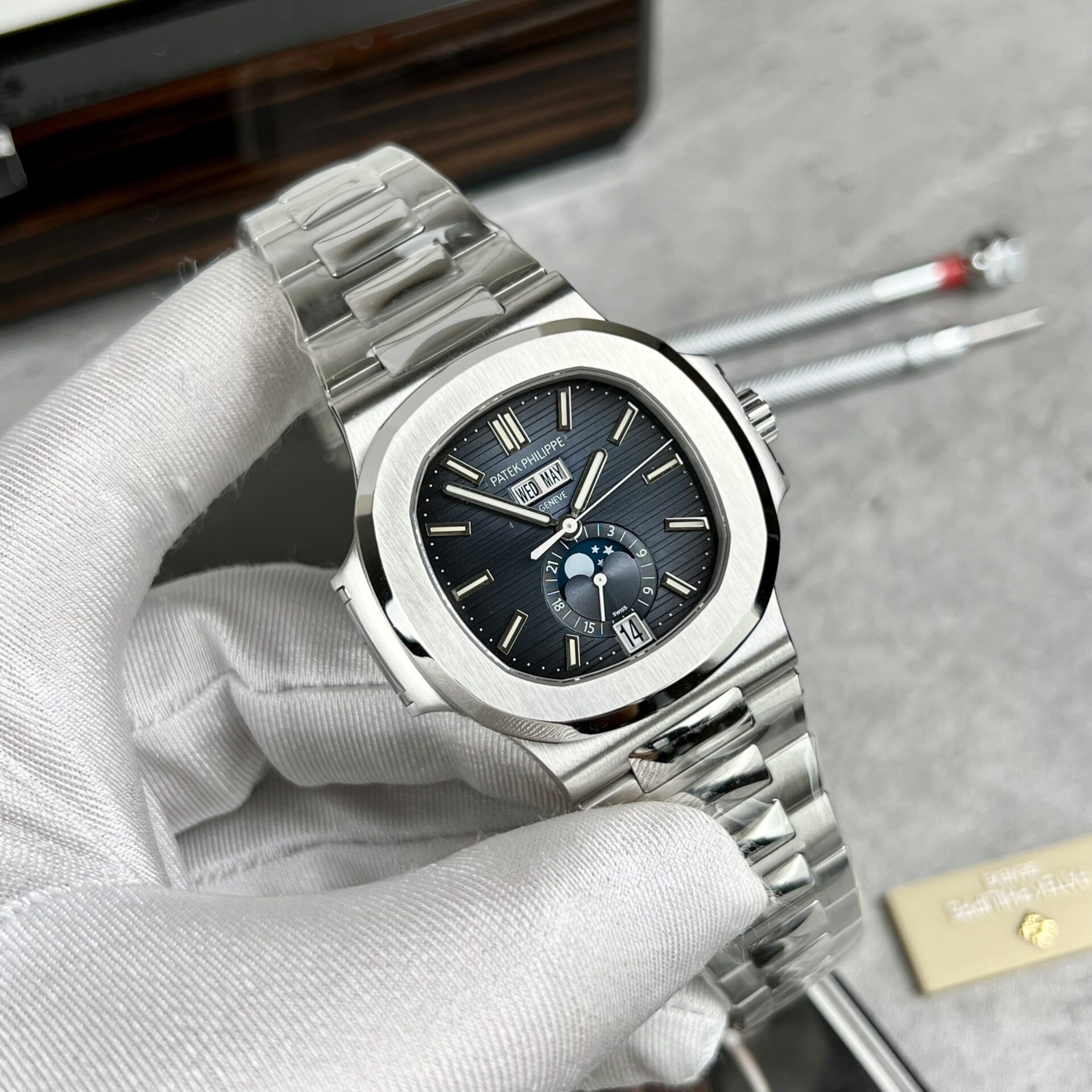 Patek Philippe Nautilus 5726 Replica 11 Watch Blue Purple Dial PPF V2 40.5mm