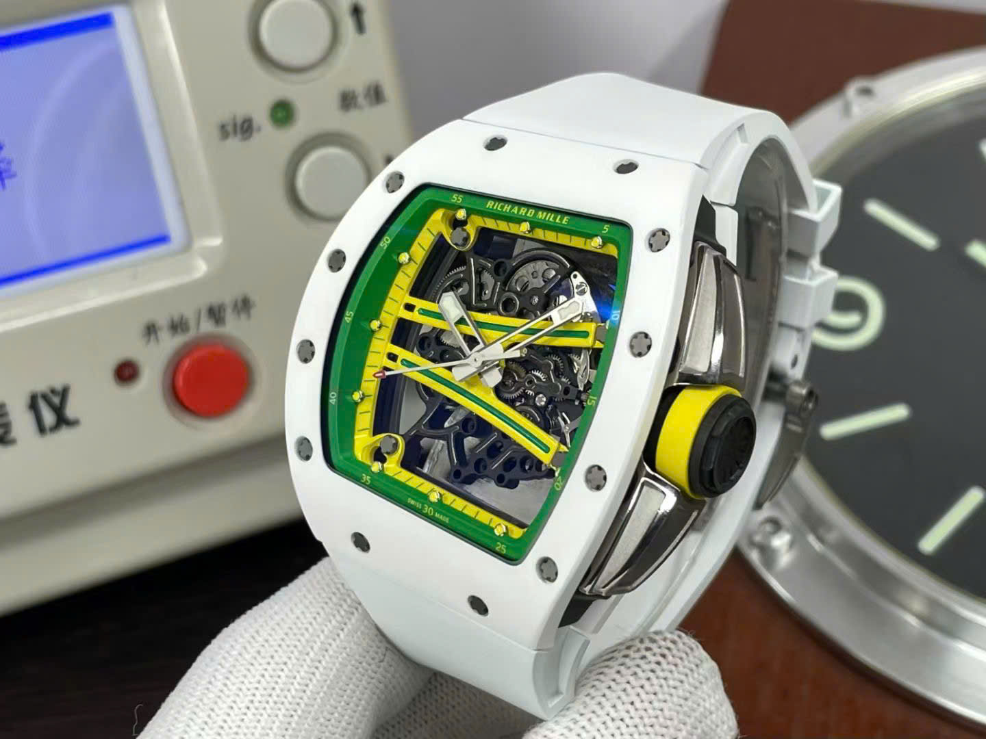 Richard Mille High End Watch Replicas RM61-01 Yohan Blake White Ceramic ZF Factory 43x50mm