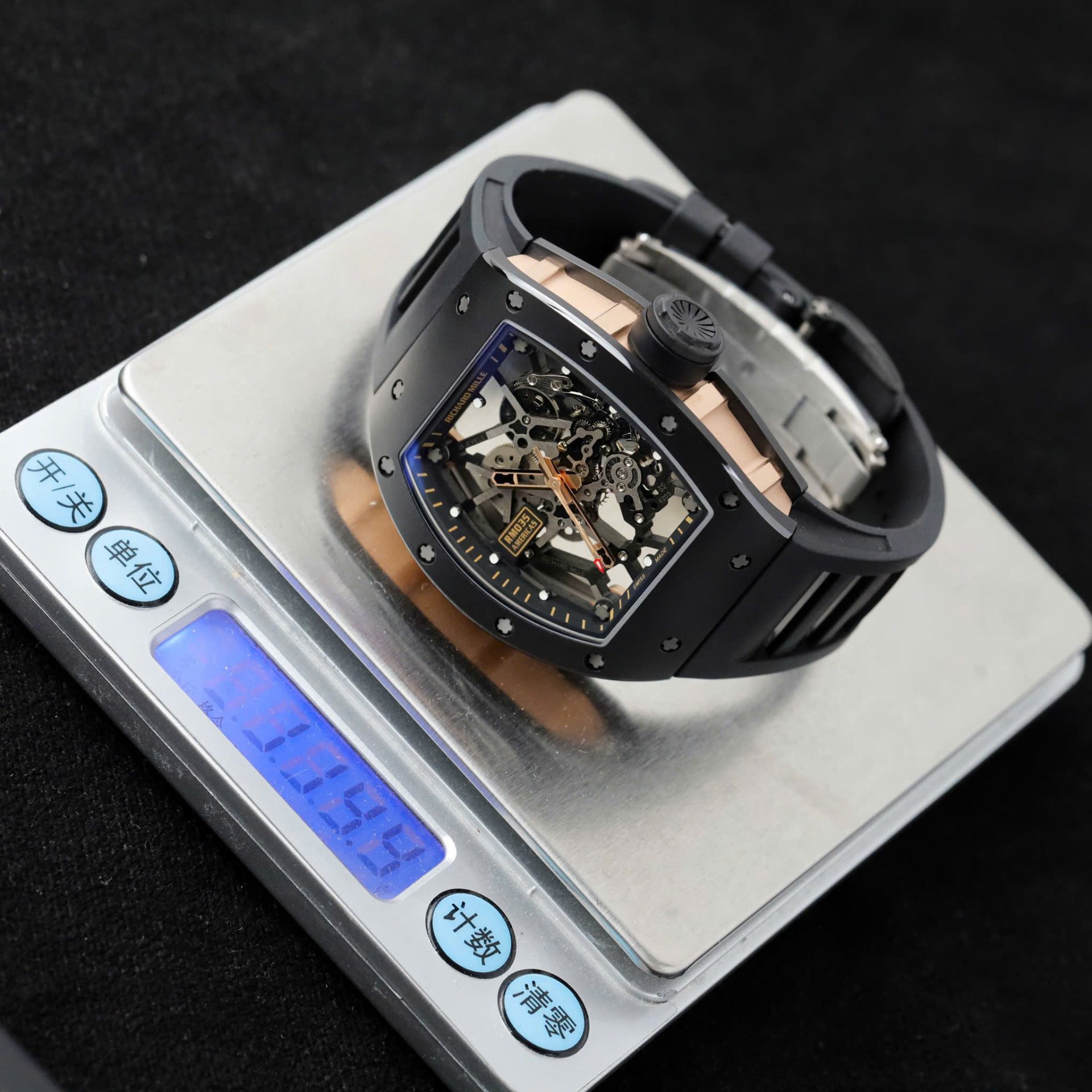 Richard Mille RM035 Americas Toro Clone Watches Black Ceramic Rubber Strap ZF Factory 40x48mm