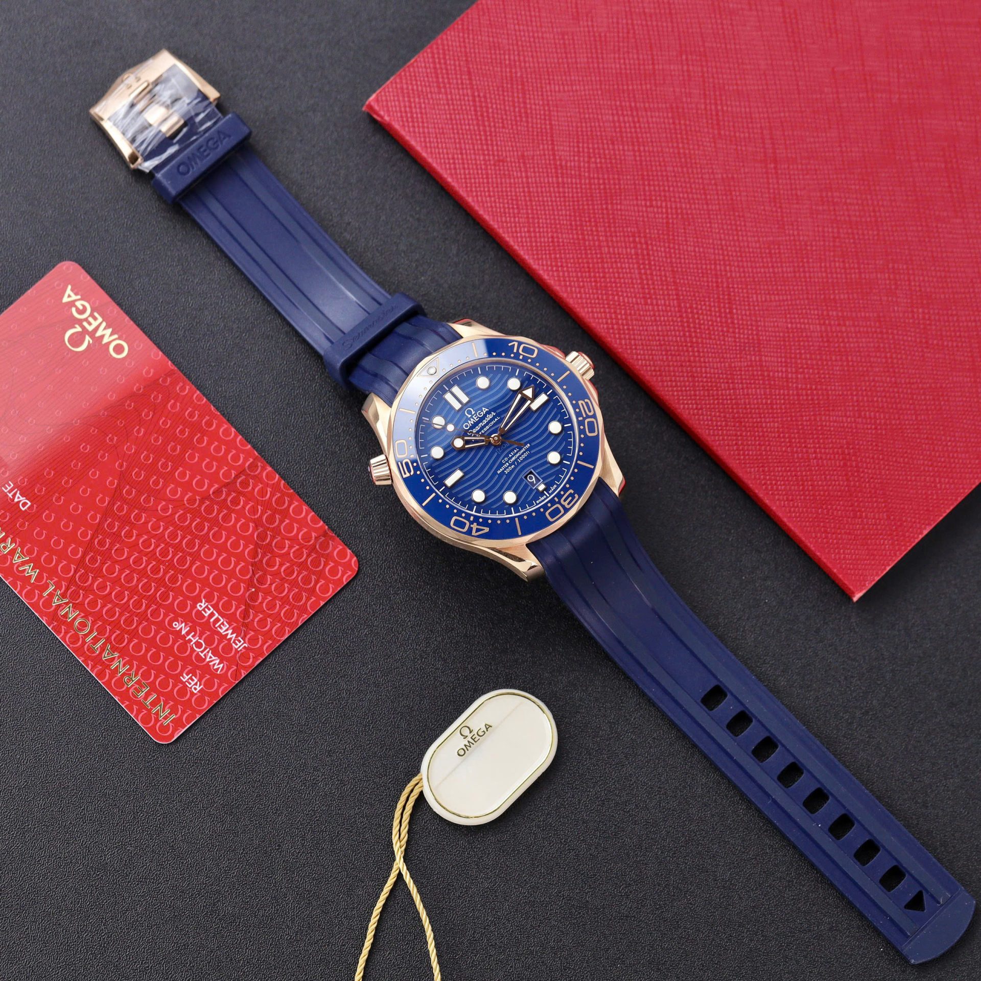 Omega Seamaster Diver 300M Good Imitation Watches Blue Dial Rubber Strap VS Factory 42mm