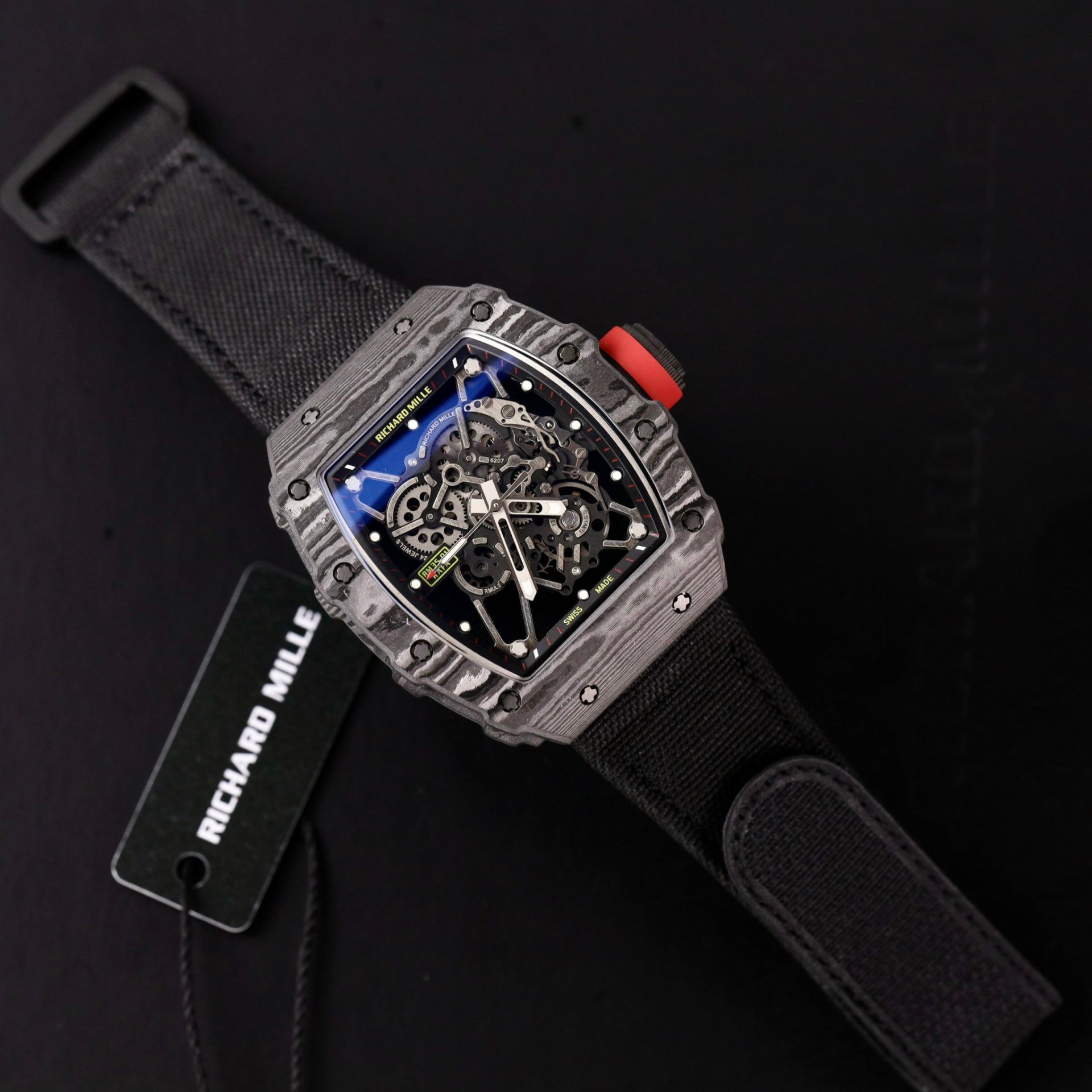 Richard Mille Replica 1:1 Watch RM35-01 Full Carbon Super Light Parachute Strap 44mm