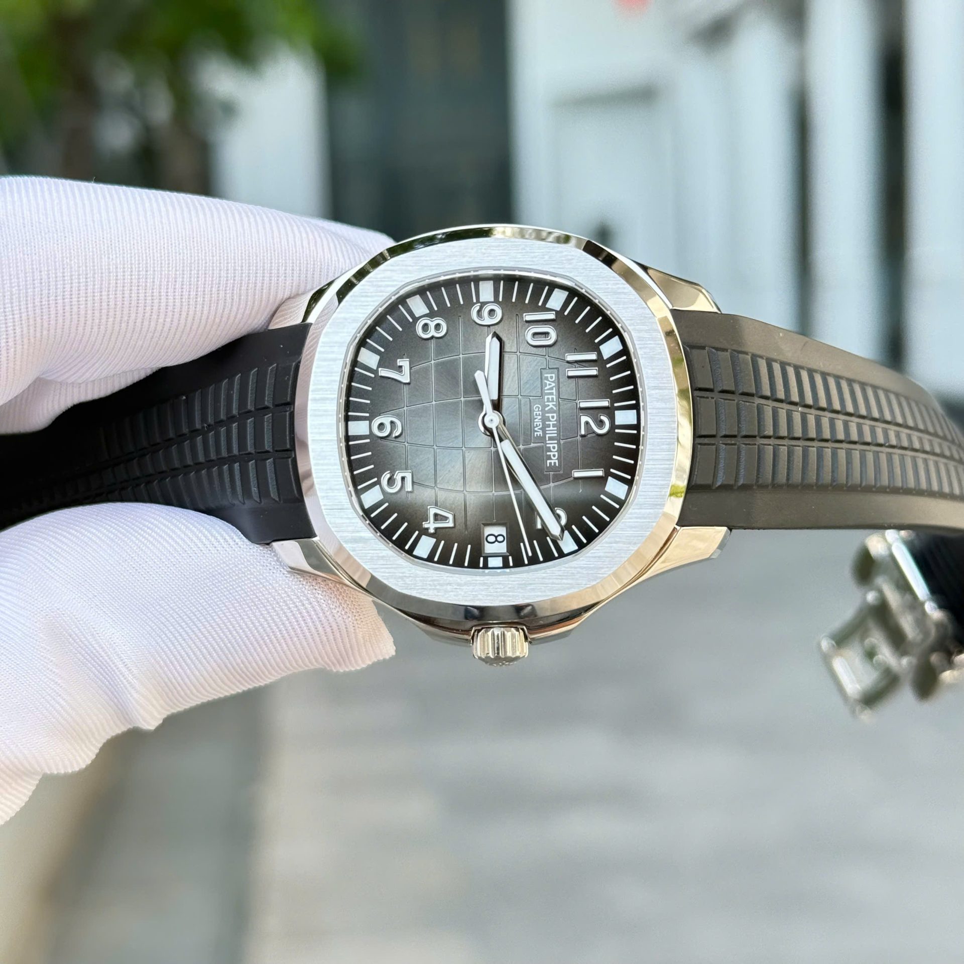 Patek Philippe Aquanaut 5167 Knock Off Watches Gray Dial Rubber Strap Custom BBF Factory 40mm