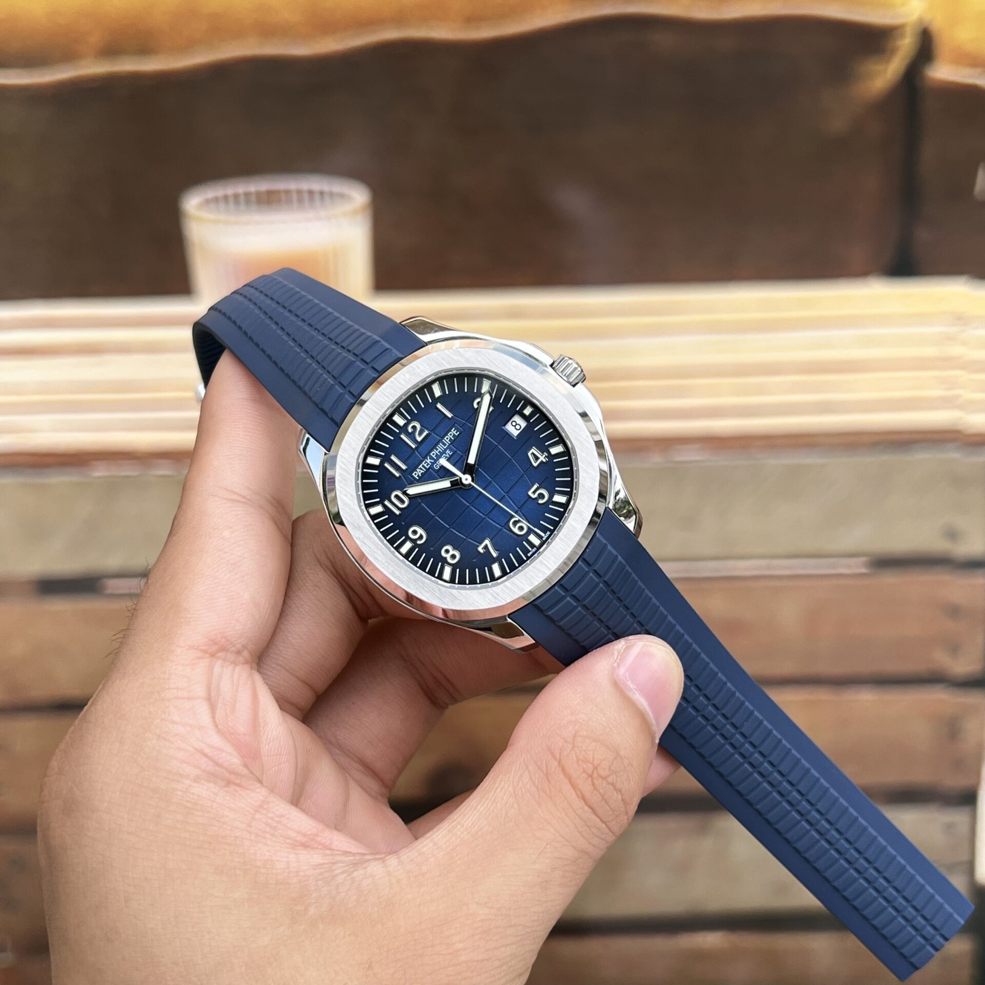 Patek Philippe Replica 1:1 Watch Aquanaut 5168G Blue Dial Rubber Strap 42mm