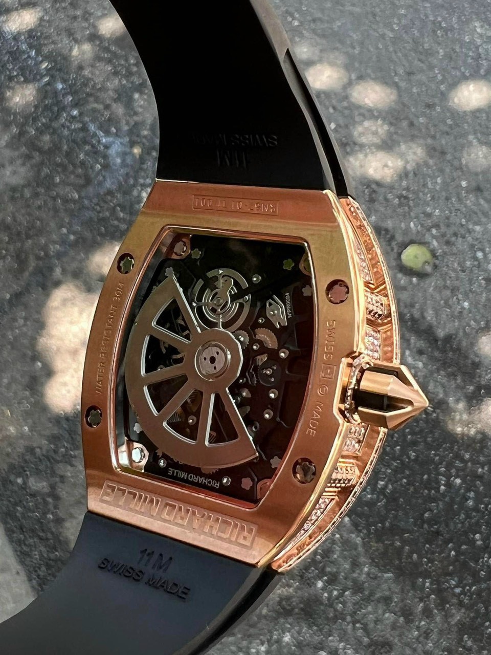 Richard Mille Replica Watch RM67 Black Dial Men s Full Diamond 40mm