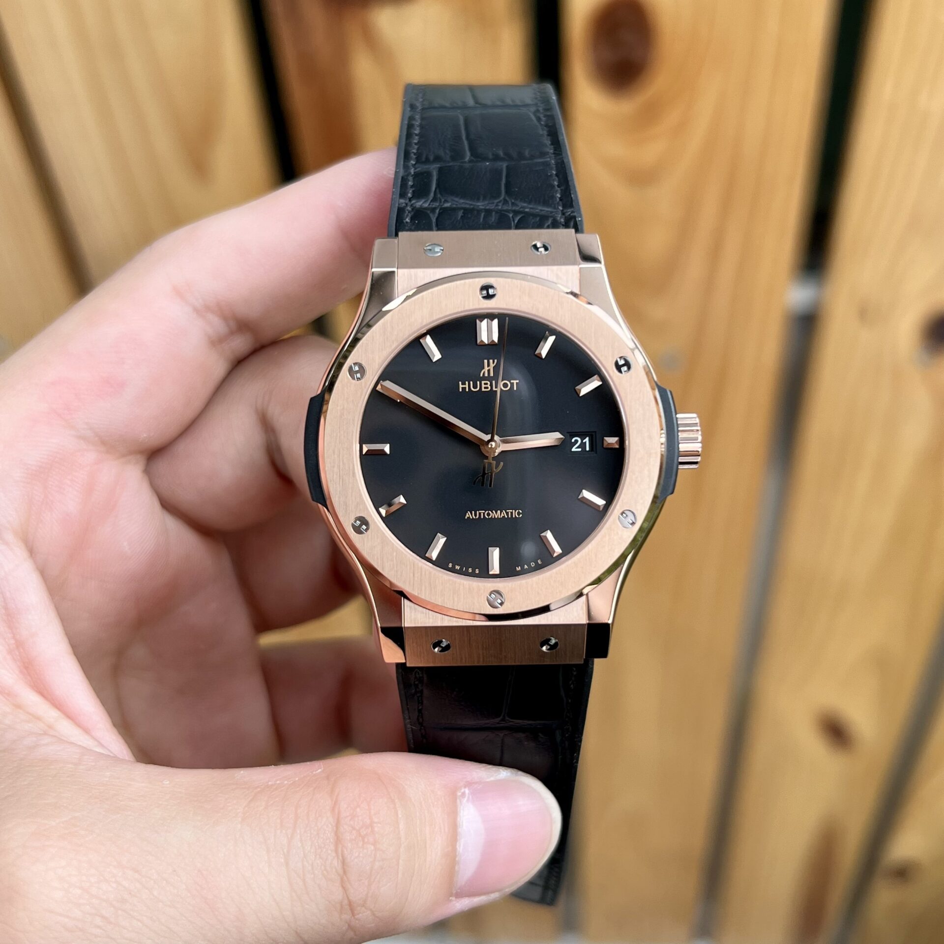 Hublot Replica 1:1 Watch Classic Fusion Titanium King Gold Black JJF 2023 42mm