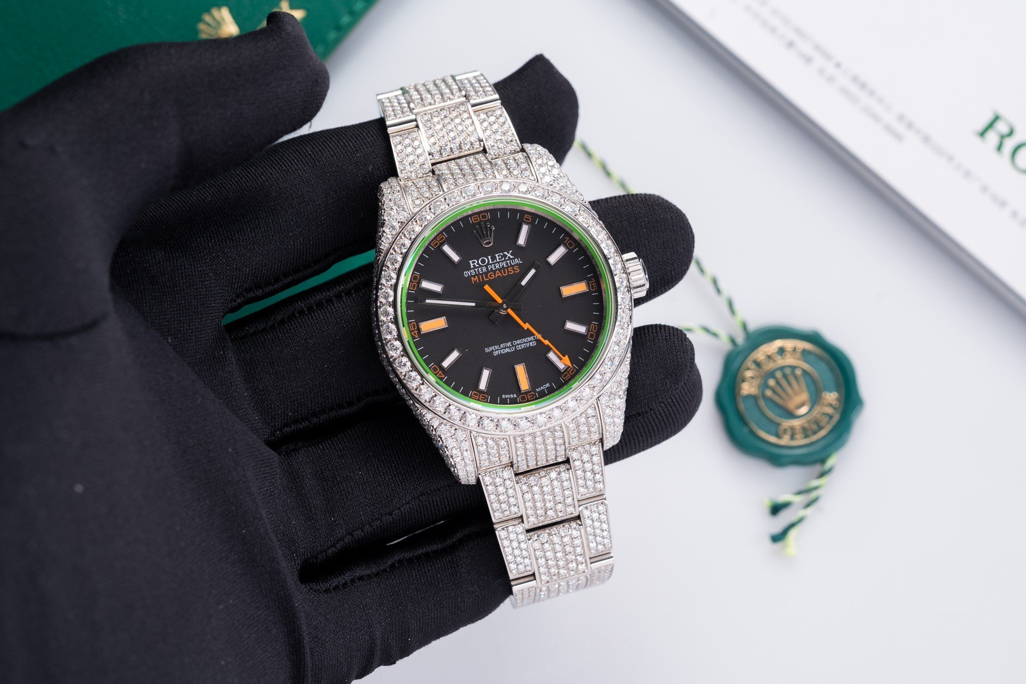 Rolex DateJust Replica 1:1 Watch Full Diamond Moissanite 41mm