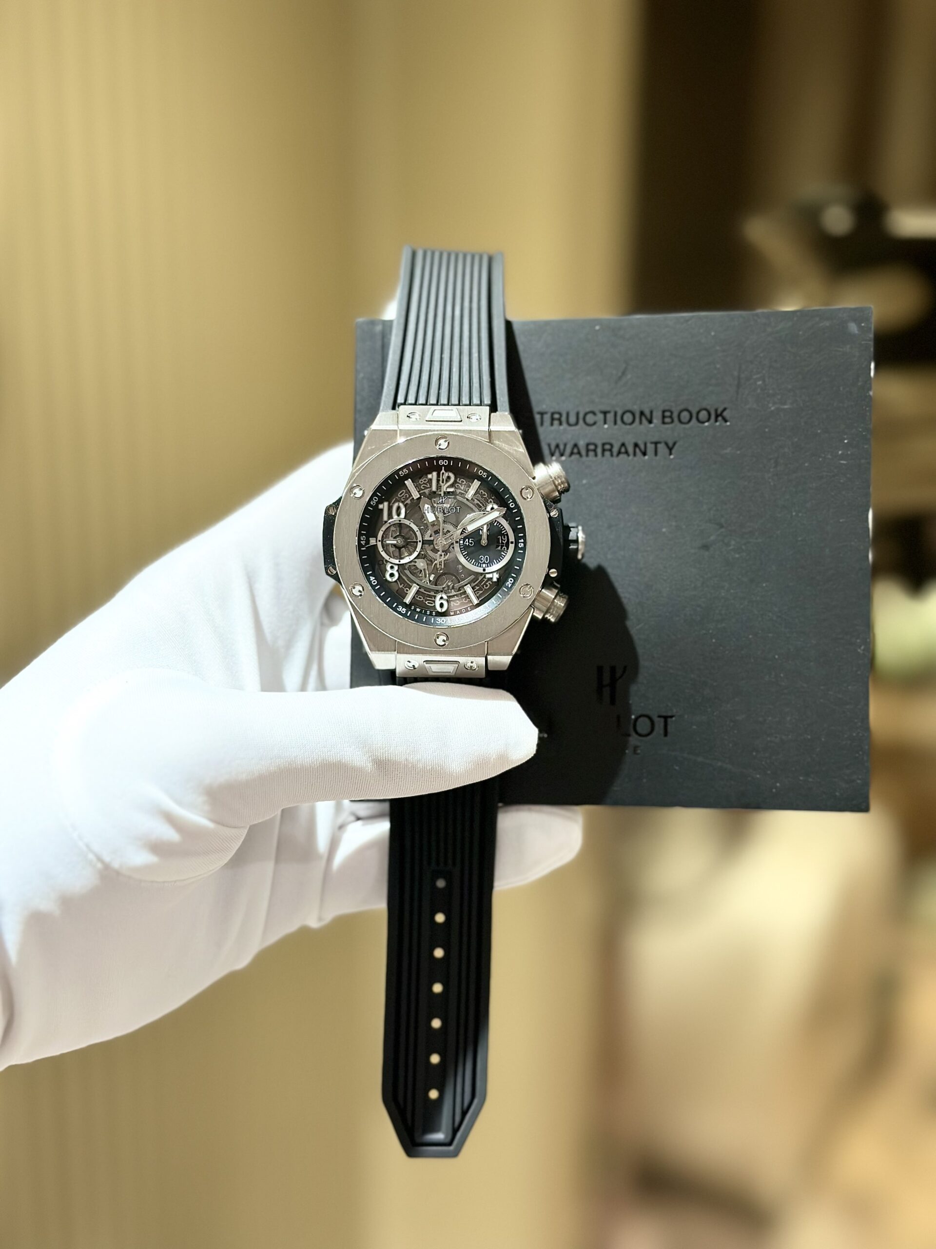 Hublot Replica Watch Big Bang Unico Titanium Black Rubber Strap 44mm