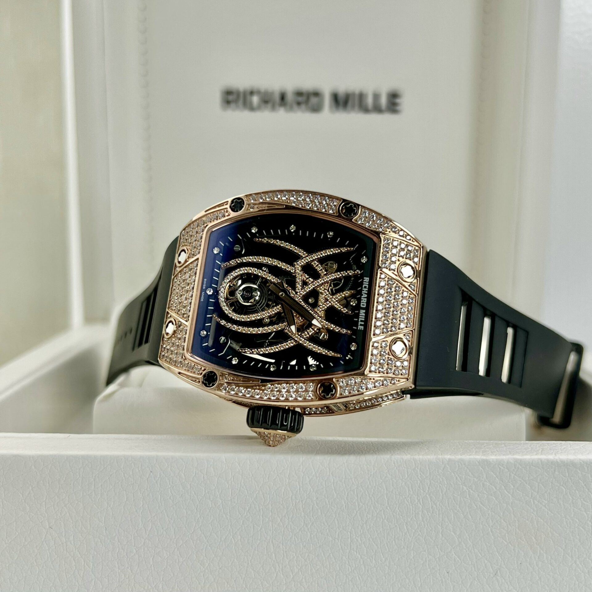 Richard Mille RM 19-01 Rose Gold With Diamonds Replica 11 Watch Spider 42MM