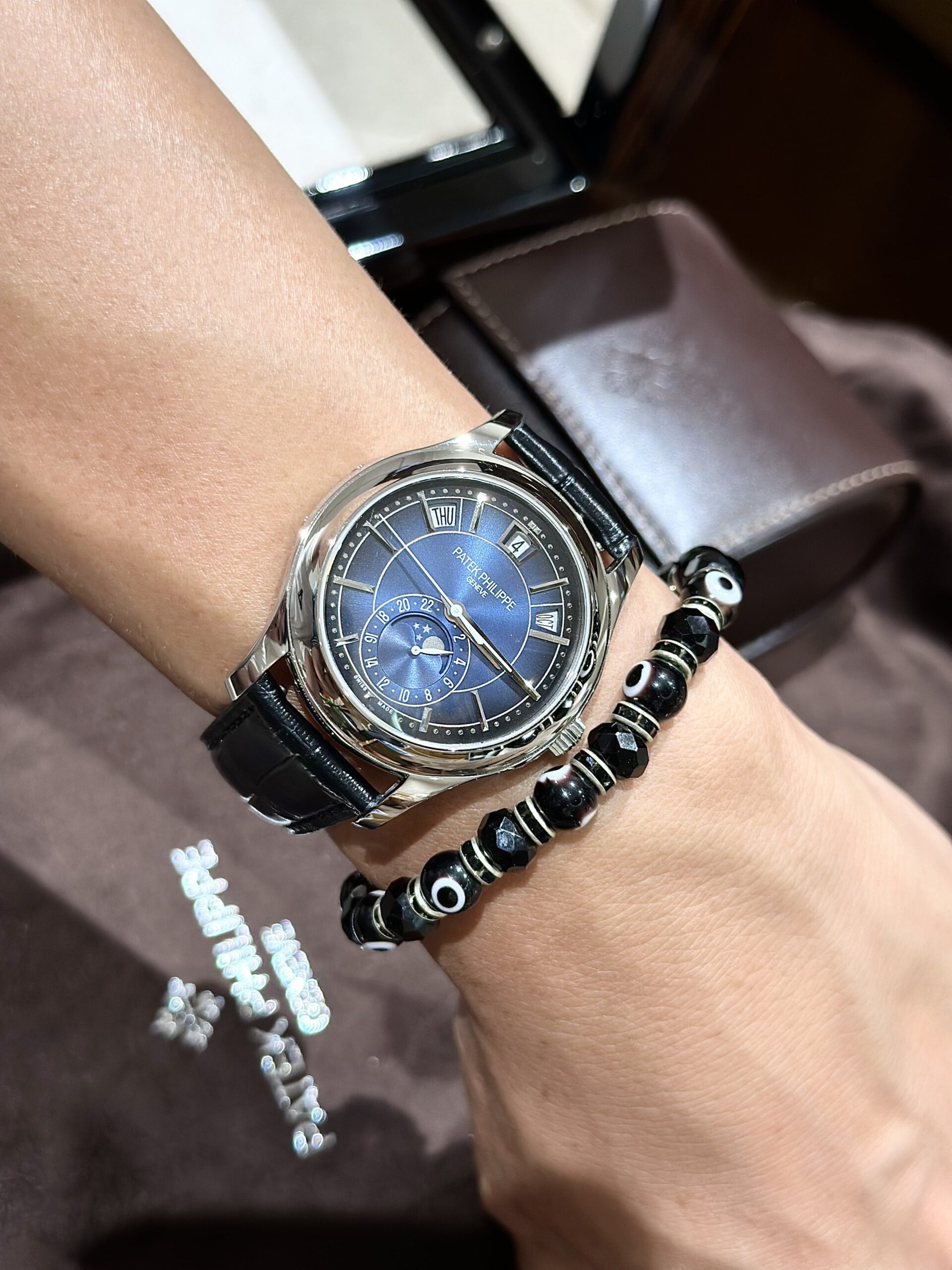 Patek Philippe Complications 5205G Blue Dial Leather Strap Replica 11 Watch 40mm
