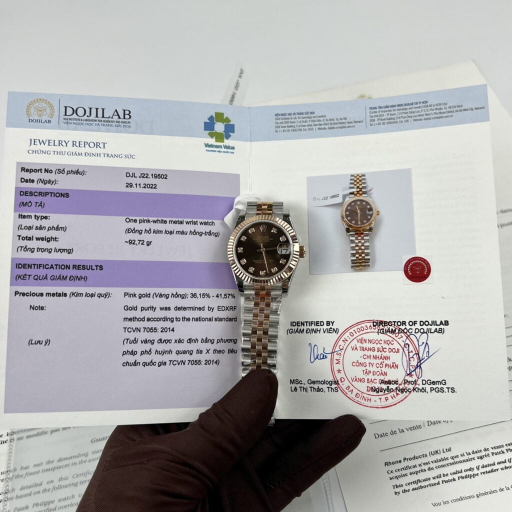 Rolex Replica 1:1 Watch DateJust Women s Genuine Gold Wrapped Brown Dial GM Factory 31mm