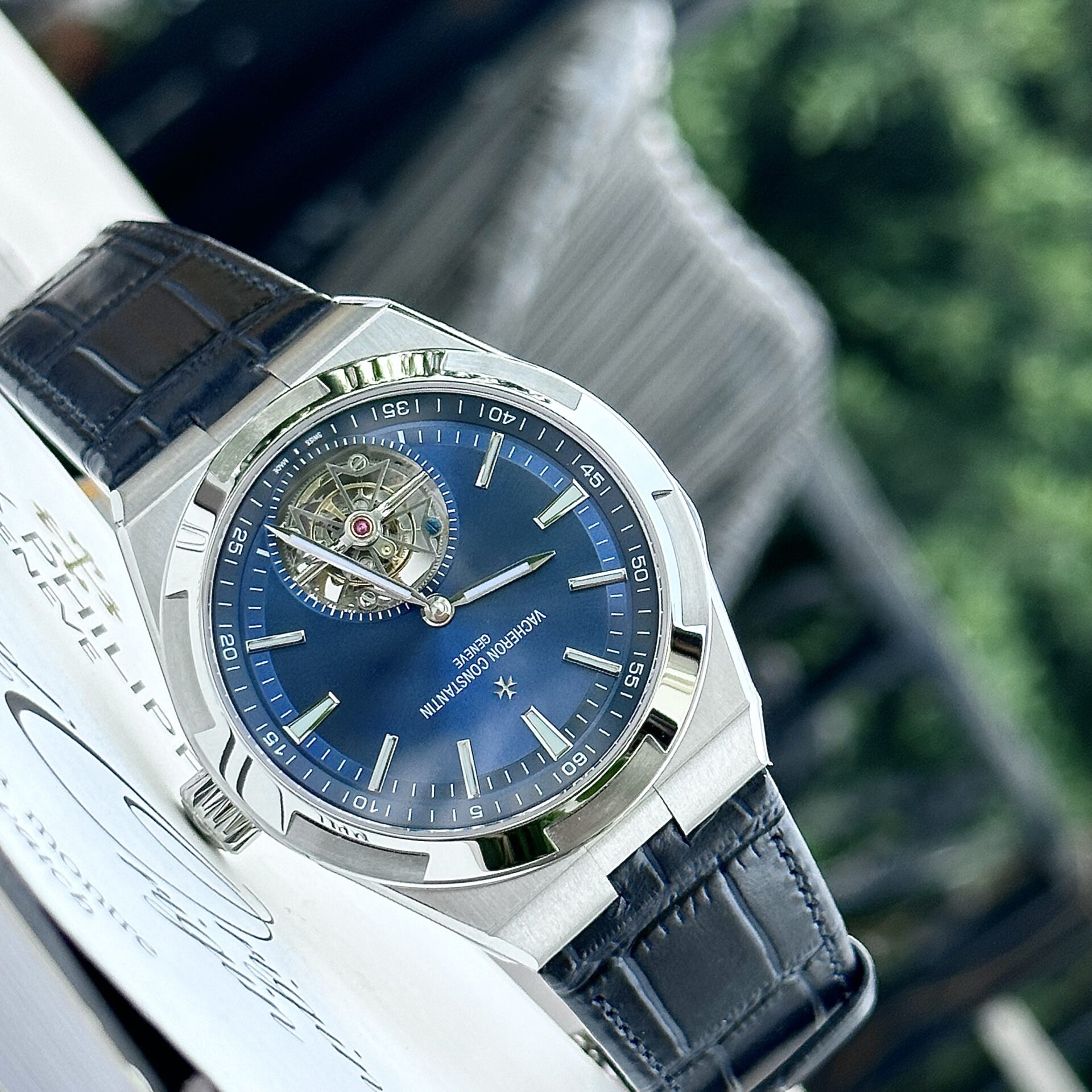 Vacheron Constantin Overseas Best Replica Watch Tourbillon 6000V Leather Strap BBR 42.5mm