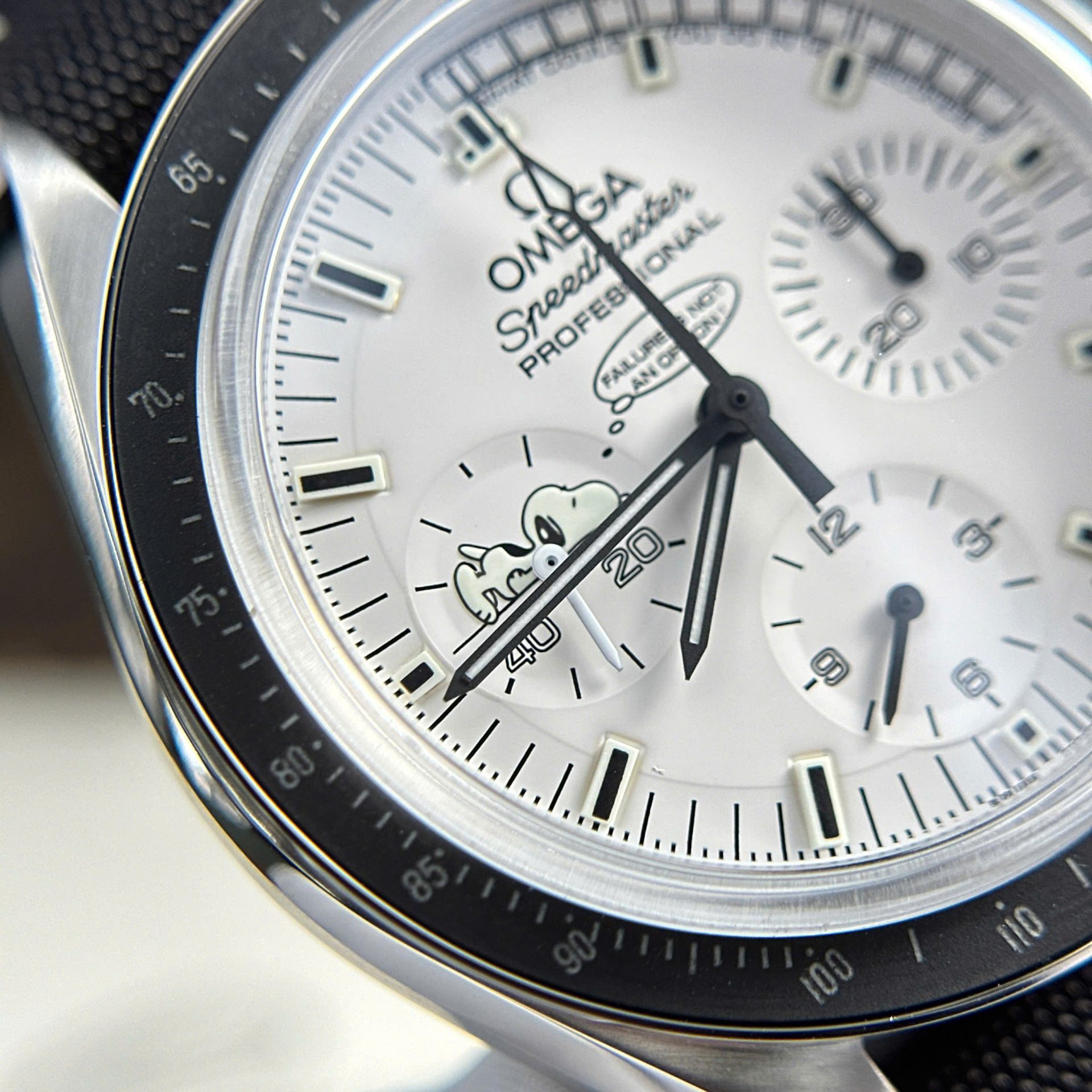 Omega Speedmaster Apollo 13 Silver Snoopy Luxury Imitation Watches Fabic Strap OM Factory 42mm