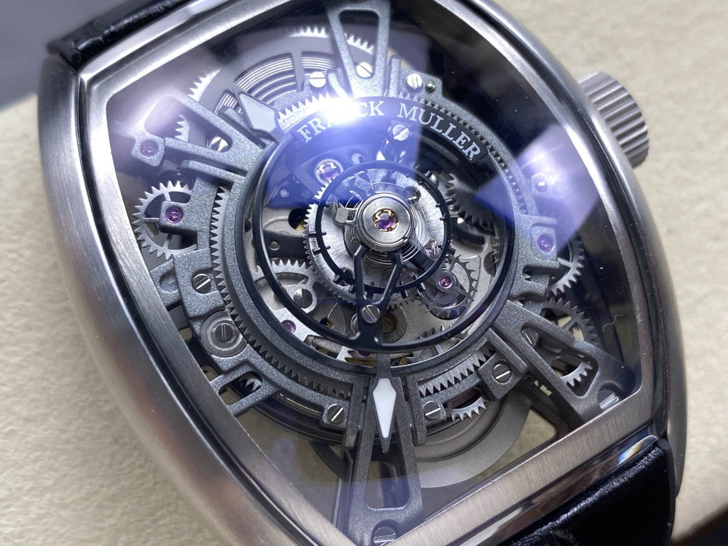 Franck Muller Curvex CX Grand Central Tourbillon Skeleton Luxury Replica Watches Men s 36x53mm