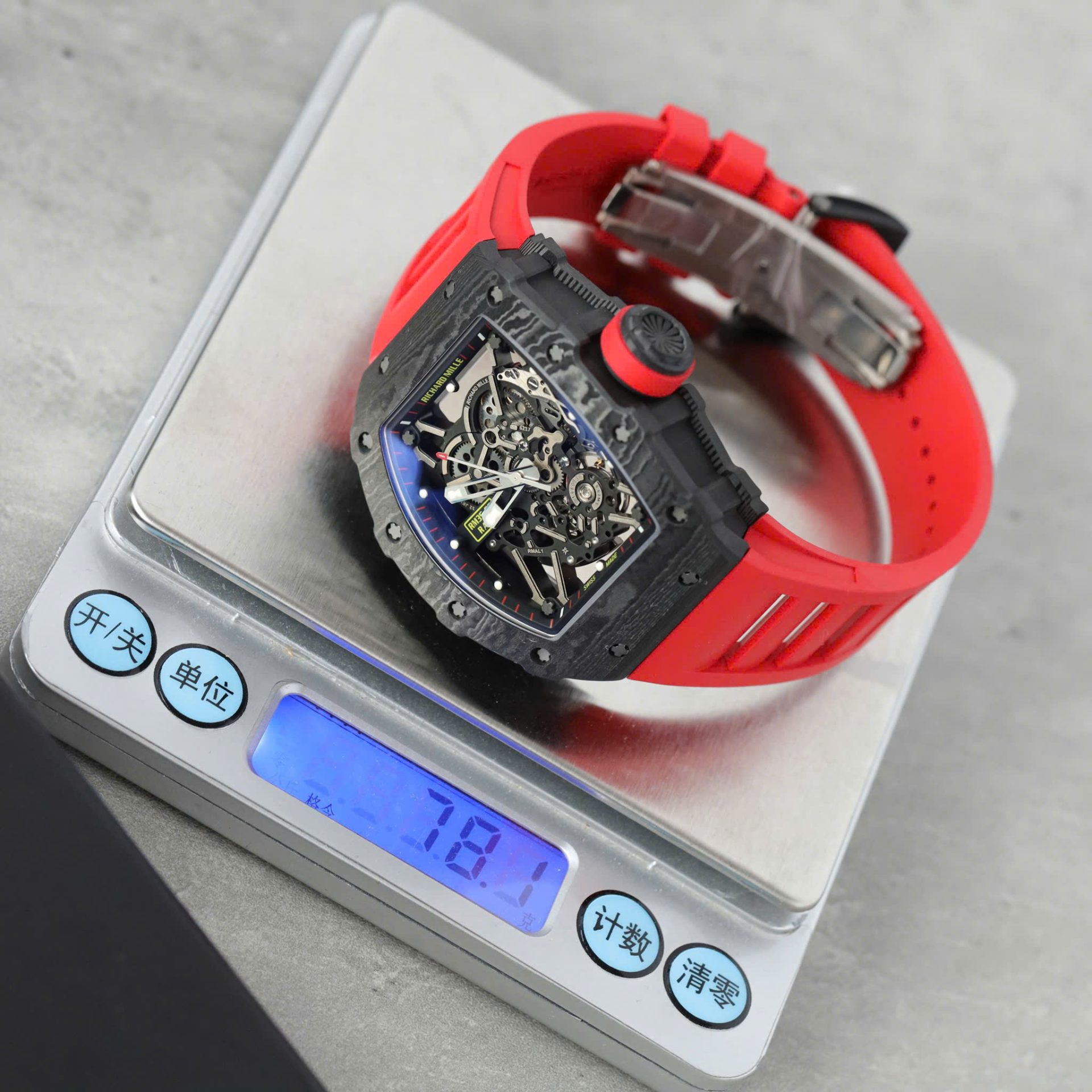 Richard Mille Rm35-02 Red Imitation Watches Carbon Super Light 77 GRams ZF Factoy 44mm