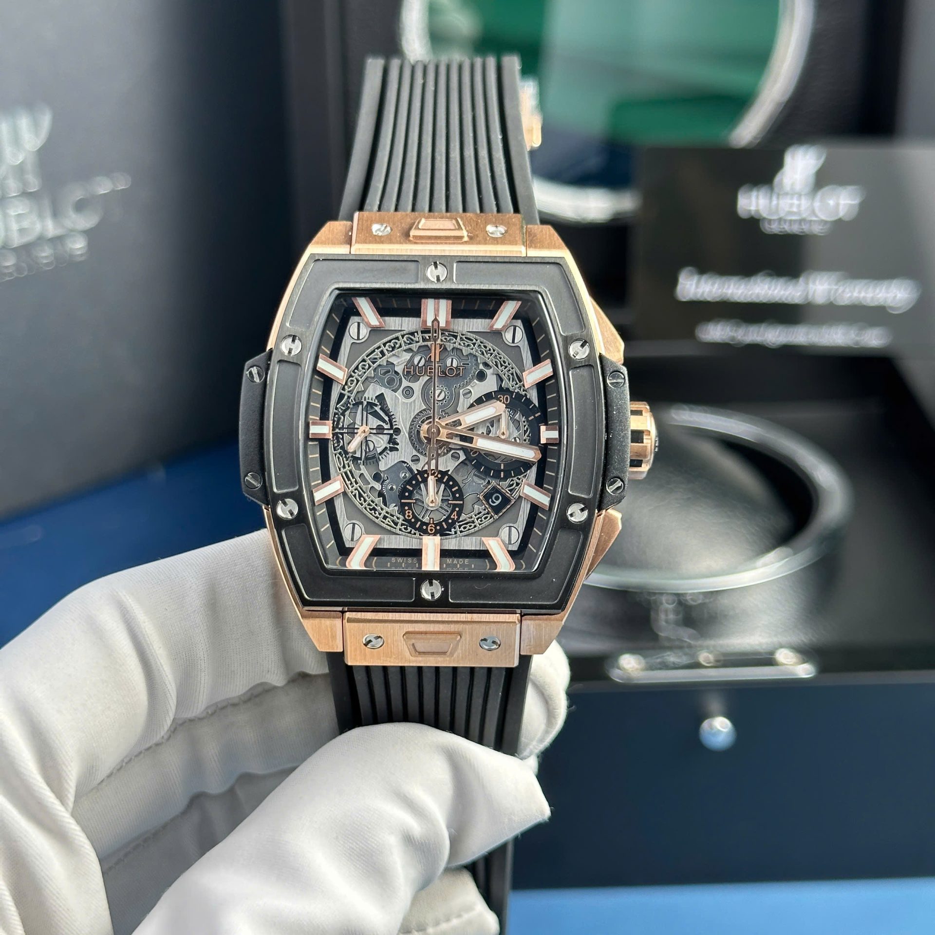 Hublot Spirit Of Big Bang King Gold Replica Watch Rubber Strap 42mm
