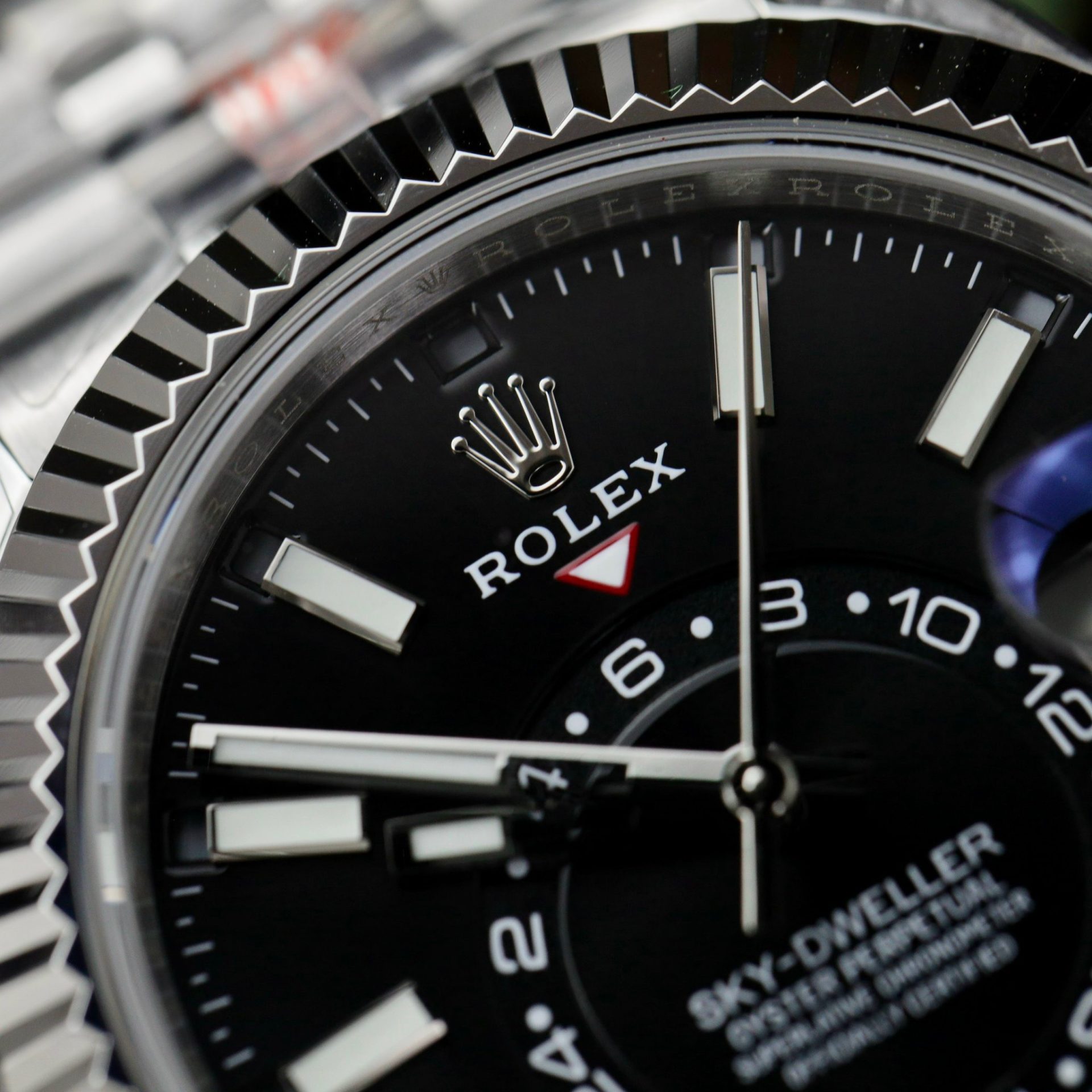 Rolex Sky-Dweller Rep 11 Watch Black Dial Jubilee Strap Highest Quality 42mm