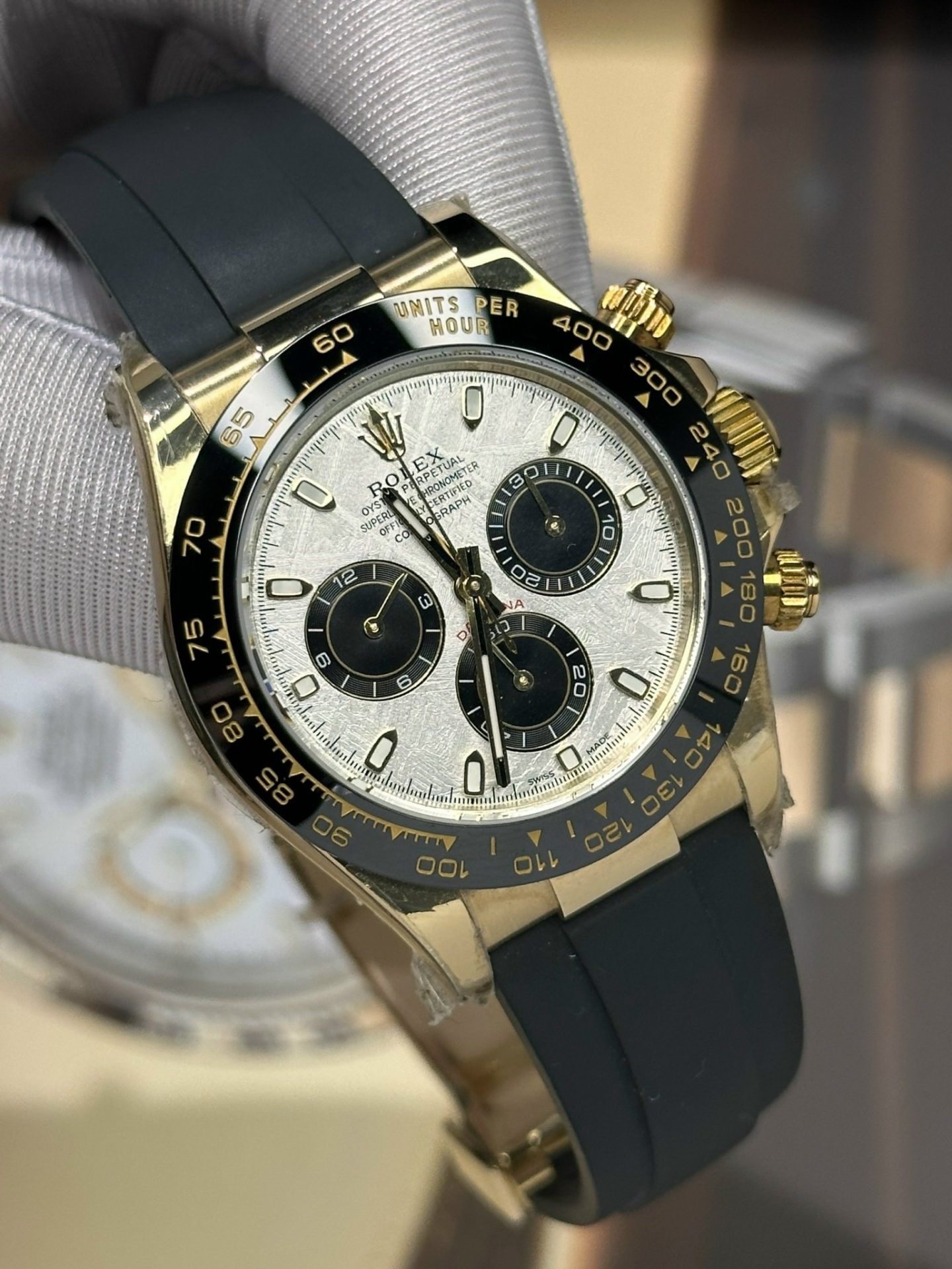 Rolex Replica 11 Watch Cosmograph Daytona Meteorite Dial Rubber Strap 40mm