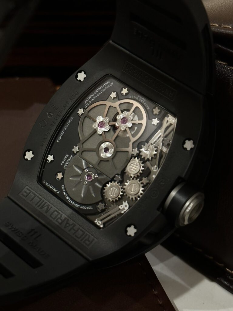 Richard Mille Replica 11 Watch RM001 Tourbillon Black Ceramic Highest Quality 42mm