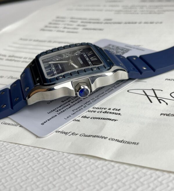 Cartier Replica 1:1 Watch Santos WSSA0030 Blue Dial Rubber Strap 39.8mm